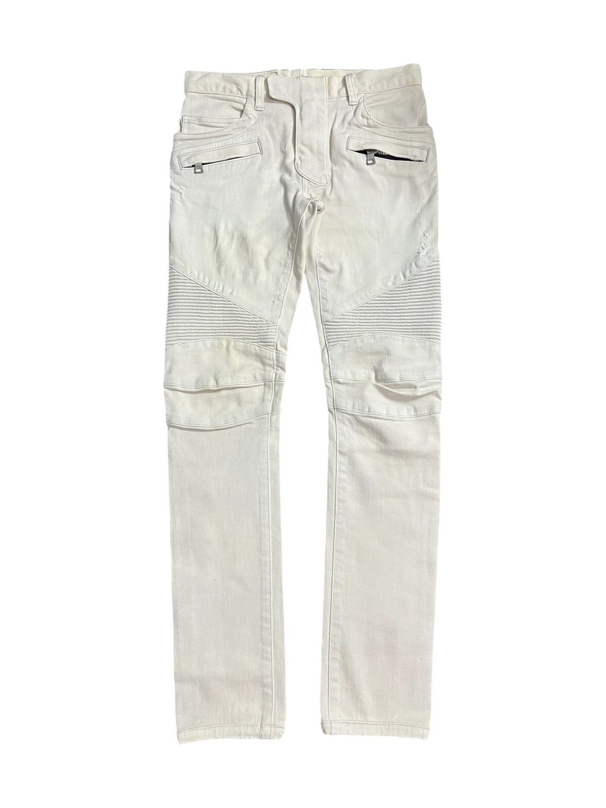 Balmain SS15 Balmain distressed biker jeans Size US 27 - 1 Thumbnail