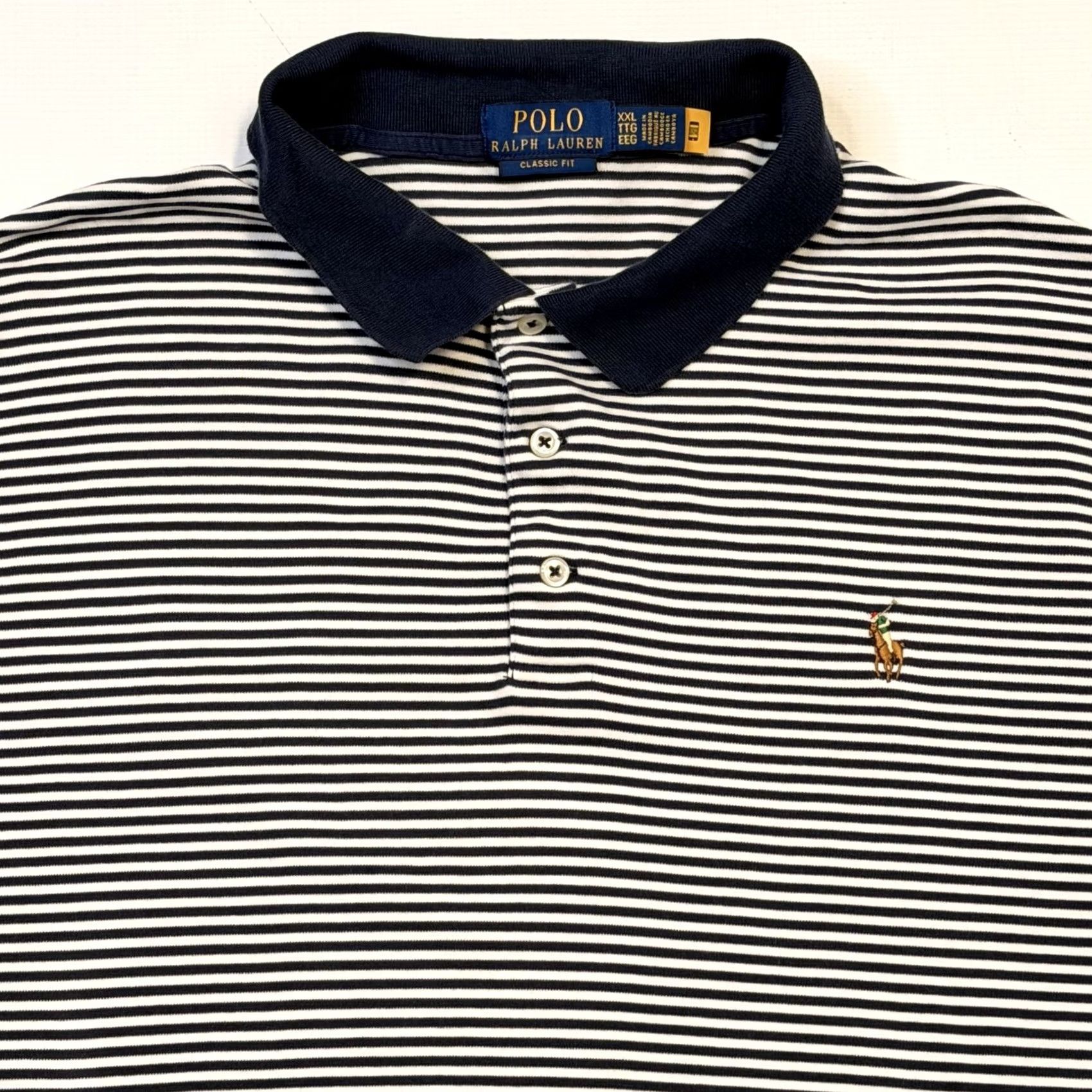 Polo Ralph Lauren Polo Ralph Lauren Polo Shirt Mens 2XL Blue Striped Classic Fit 100% Cotton 2XL Mens Polo Shirt Blue Striped Classic Fit Cotton Polo Ralph Lauren Size US XXL / EU 58 / 5 - 4 Thumbnail