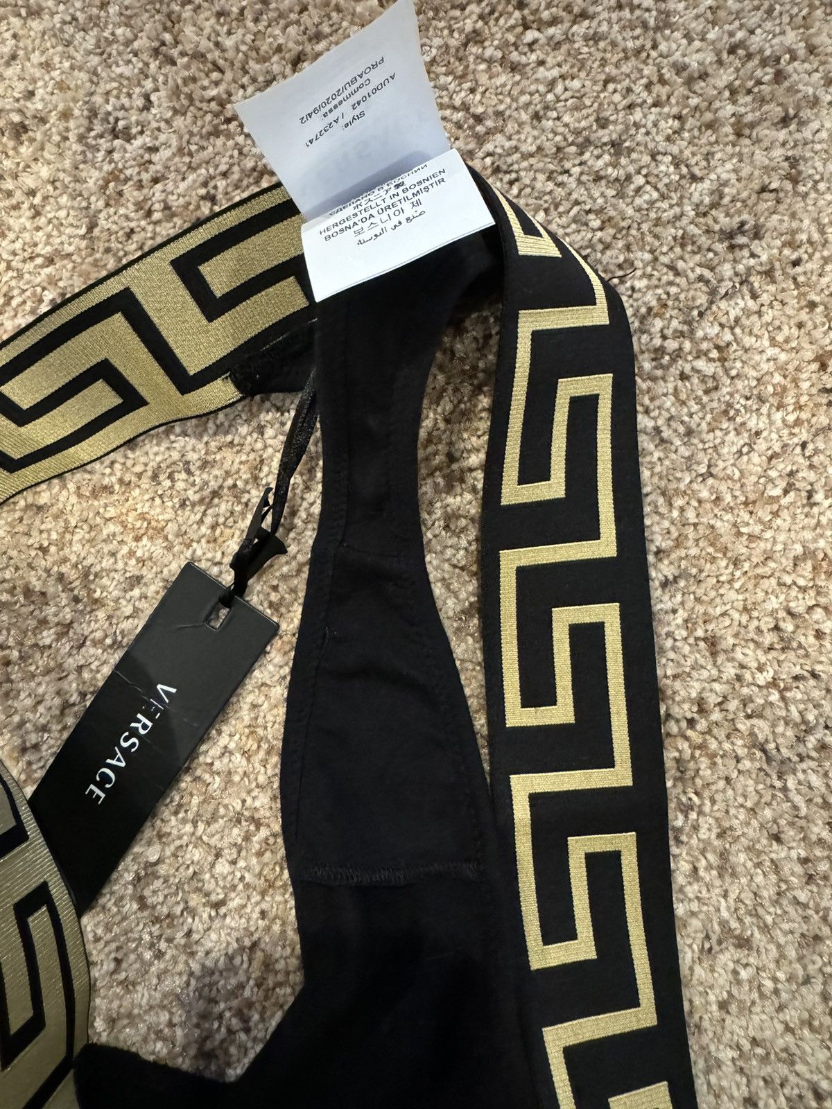 Versace GRECA BORDER THONG BLACK SIZE 3 Size 26" / US 2 / IT 38 - 4 Thumbnail