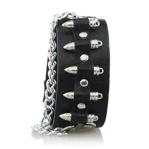 Other Bullet Shape Chain Link Leather Bracelet Size ONE SIZE - 2 Thumbnail