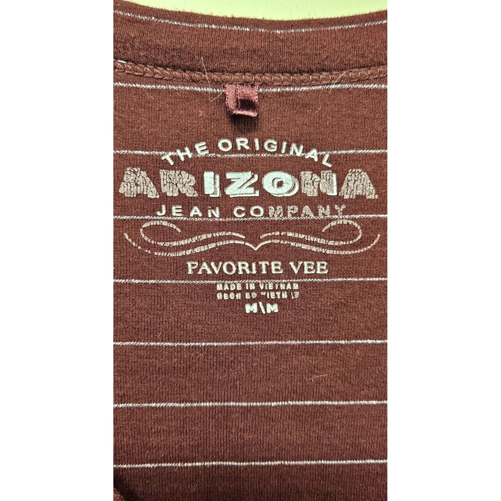 Vintage Favorite V-Neck Striped Long Sleeve T-Shirt Maroon M Women Size M / US 6-8 / IT 42-44 - 5 Thumbnail
