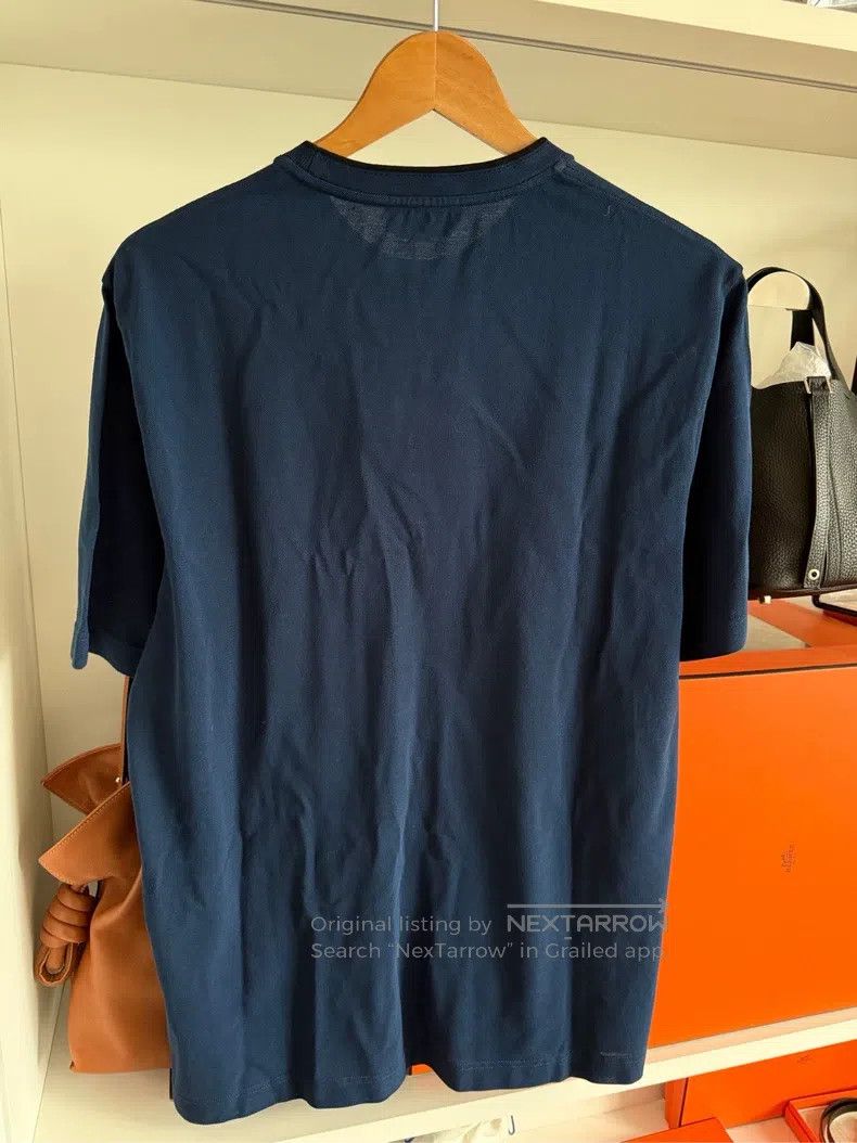 Hermes Hermes T-shirt with a small H pocket on the chest, blue Size US L / EU 52-54 / 3 - 2 Thumbnail