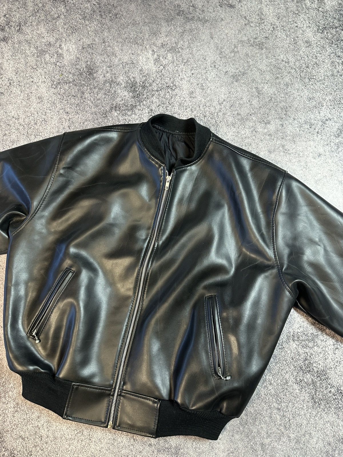Other Y2K Bombers Faux Leather Jacket Black Avant Garde Opium USA Size US M / EU 48-50 / 2 - 6 Thumbnail
