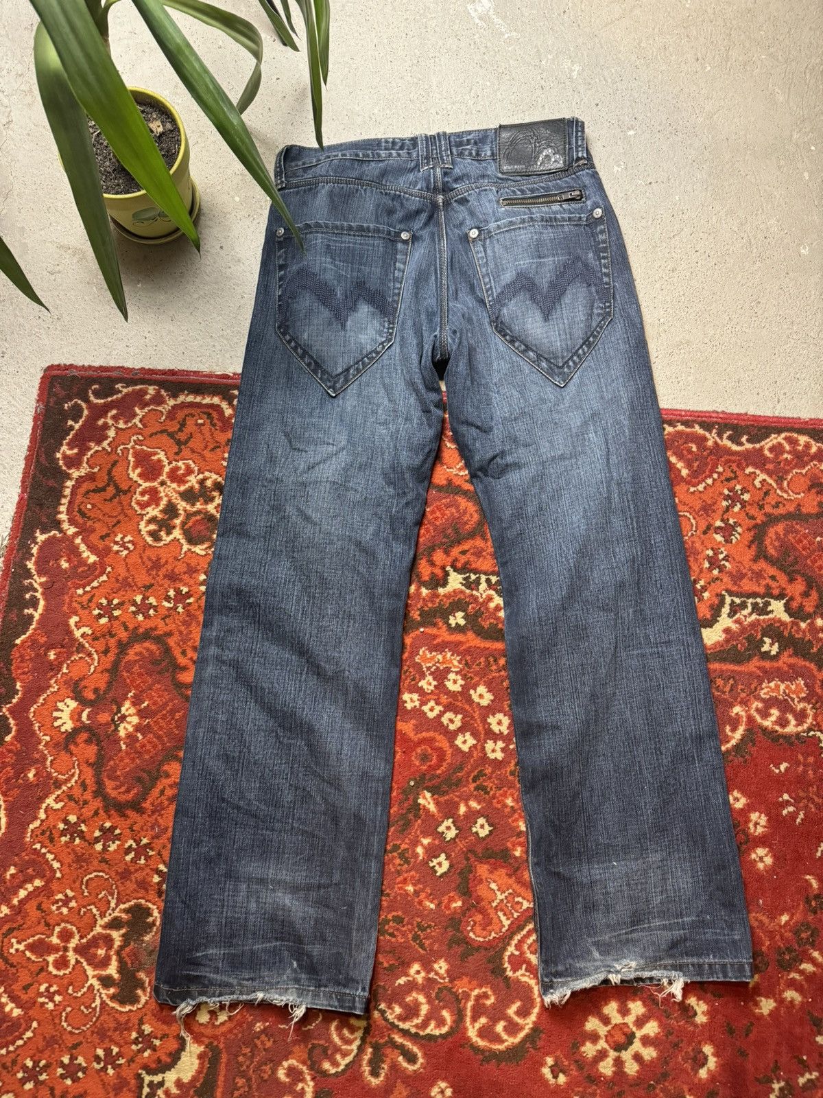 Japanese Brand × Vintage Vintage Y2K Mish Mash Denim Baggy Evis Style Pocket Pants Size US 34 / EU 50 - 13 Thumbnail