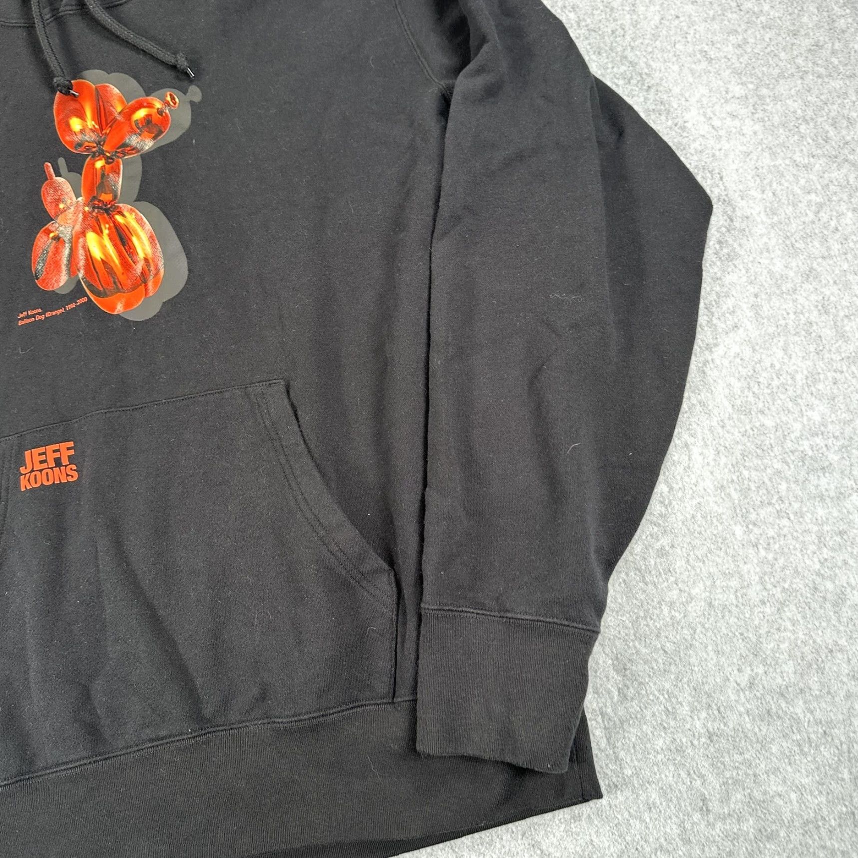 Uniqlo Uniqlo UT Hoodie Mens XL Black Graphic Print Hooded Pockets Jeff Koons Balloon Dog Orange Size US XL / EU 56 / 4 - 6 Thumbnail