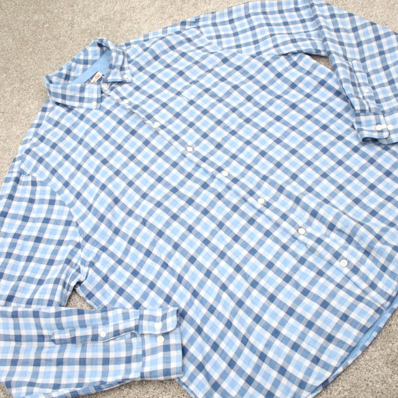 johnnie-O johnnie-O Shirt Mens XL Blue Plaid Button-Down Long Sleeve Cotton Casual Classic Preppy Size US XL / EU 56 / 4 - 7 Thumbnail
