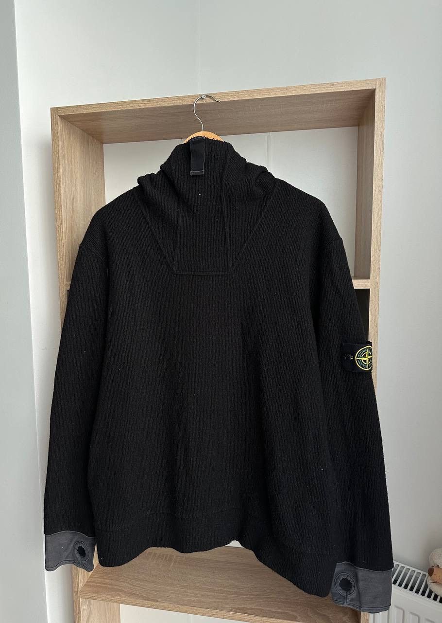 Stone Island × Vintage Vintage Stone Island Ninja Black Wool Hoodie Size US L / EU 52-54 / 3 - 13 Thumbnail