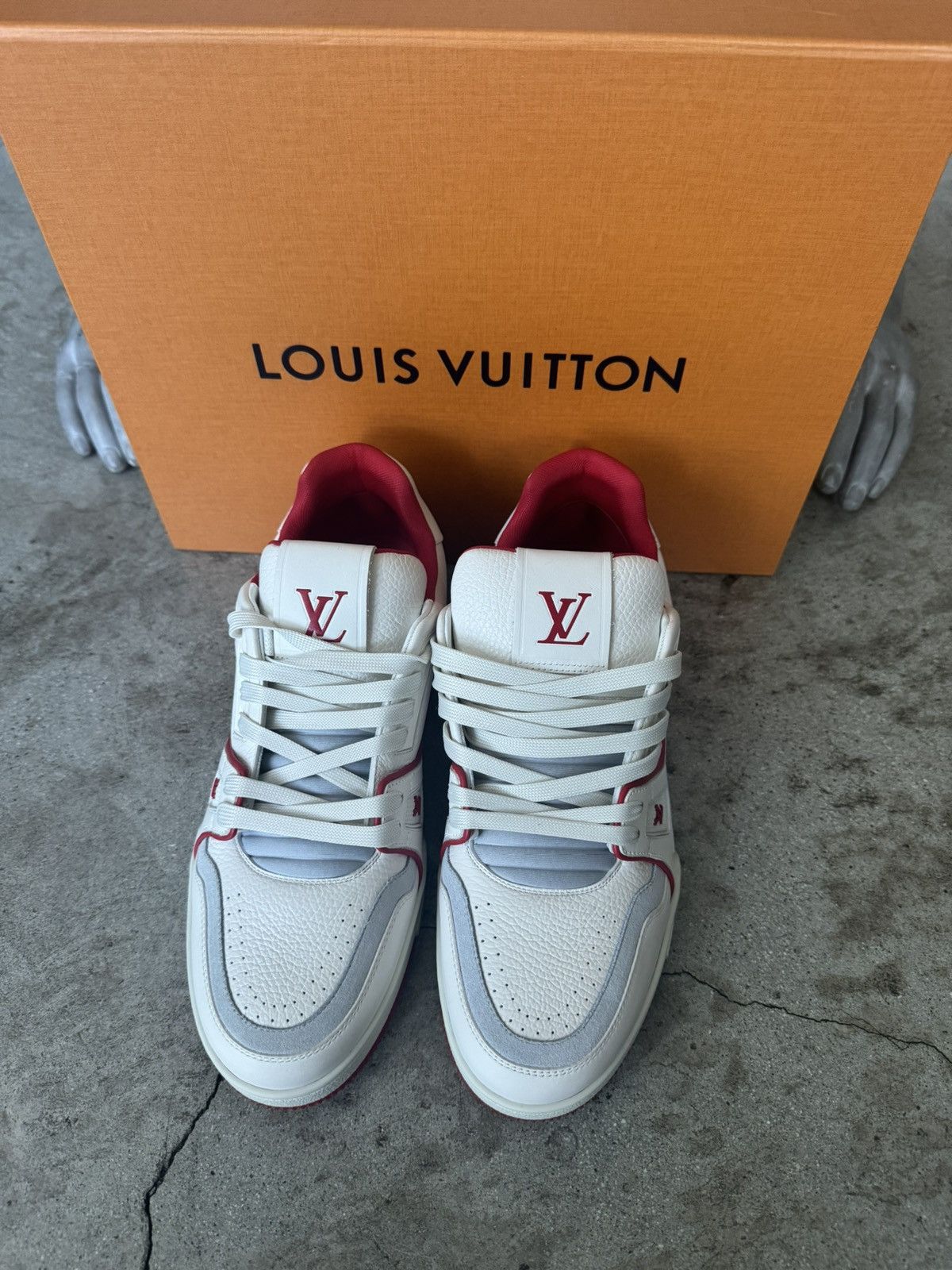 Louis Vuitton LOUIS VUITTON RED TRAINER SNEAKER SHOE (FITS 8.5-9) Size US 7 / EU 40 - 1 Thumbnail