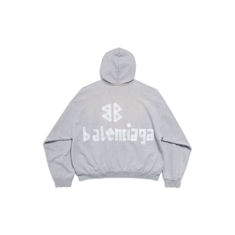 Balenciaga o1tr1nto0426 New Tape Type TR Ripped Pocket Hoodie Grey Size US XL / EU 56 / 4 - 2 Thumbnail