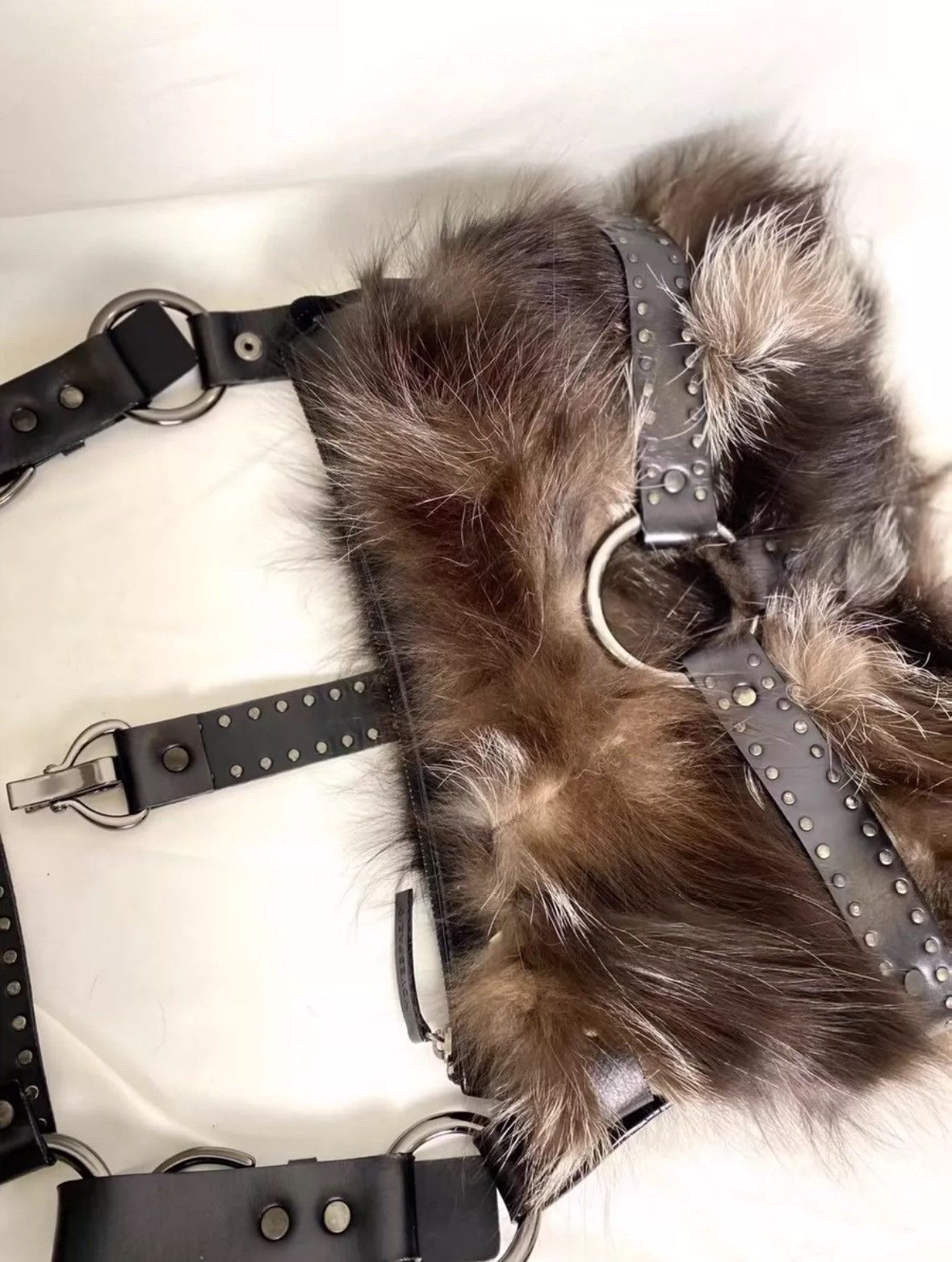 Japanese Brand japanese brand fur leather harness studded shoulder bag Size ONE SIZE - 5 Thumbnail