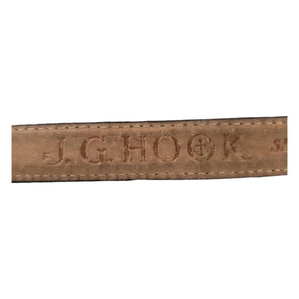 Designer JG Hook Black Leather Belt Size ONE SIZE - 8 Thumbnail