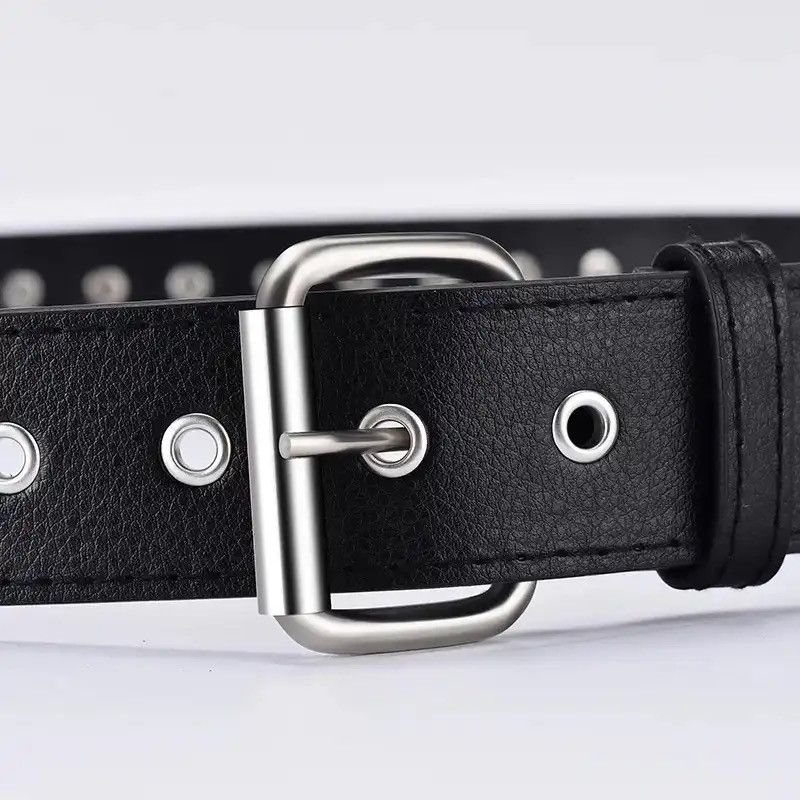 Leather Bullet Belts Metal Rivet Punk Belts Size ONE SIZE - 4 Thumbnail