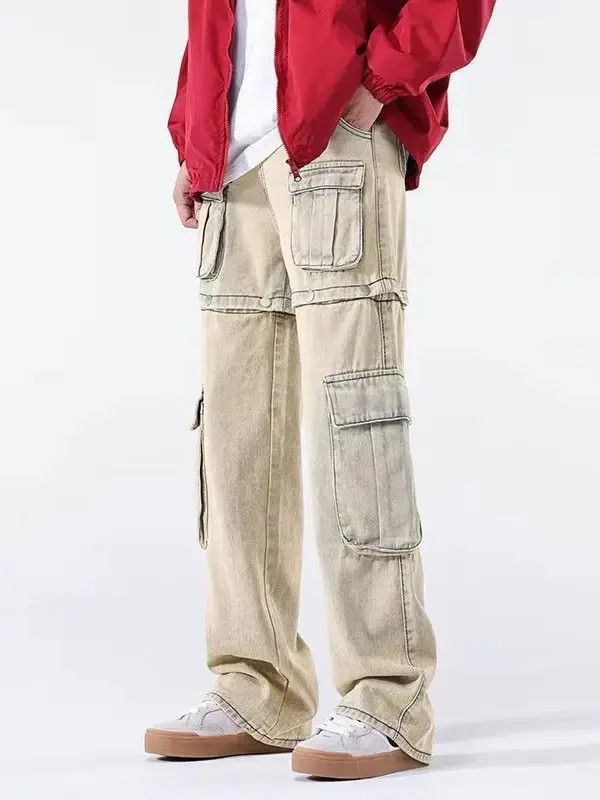 Retro loose high street pocket jeans