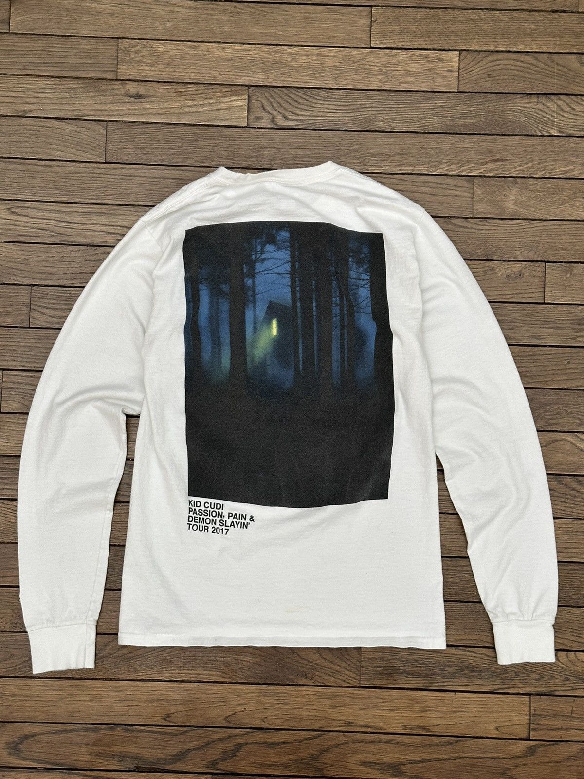 image of Champion x Kid Cudi Passion Pain & Demon Slayin' Virgil Abloh Album Tee in White (Size Small)