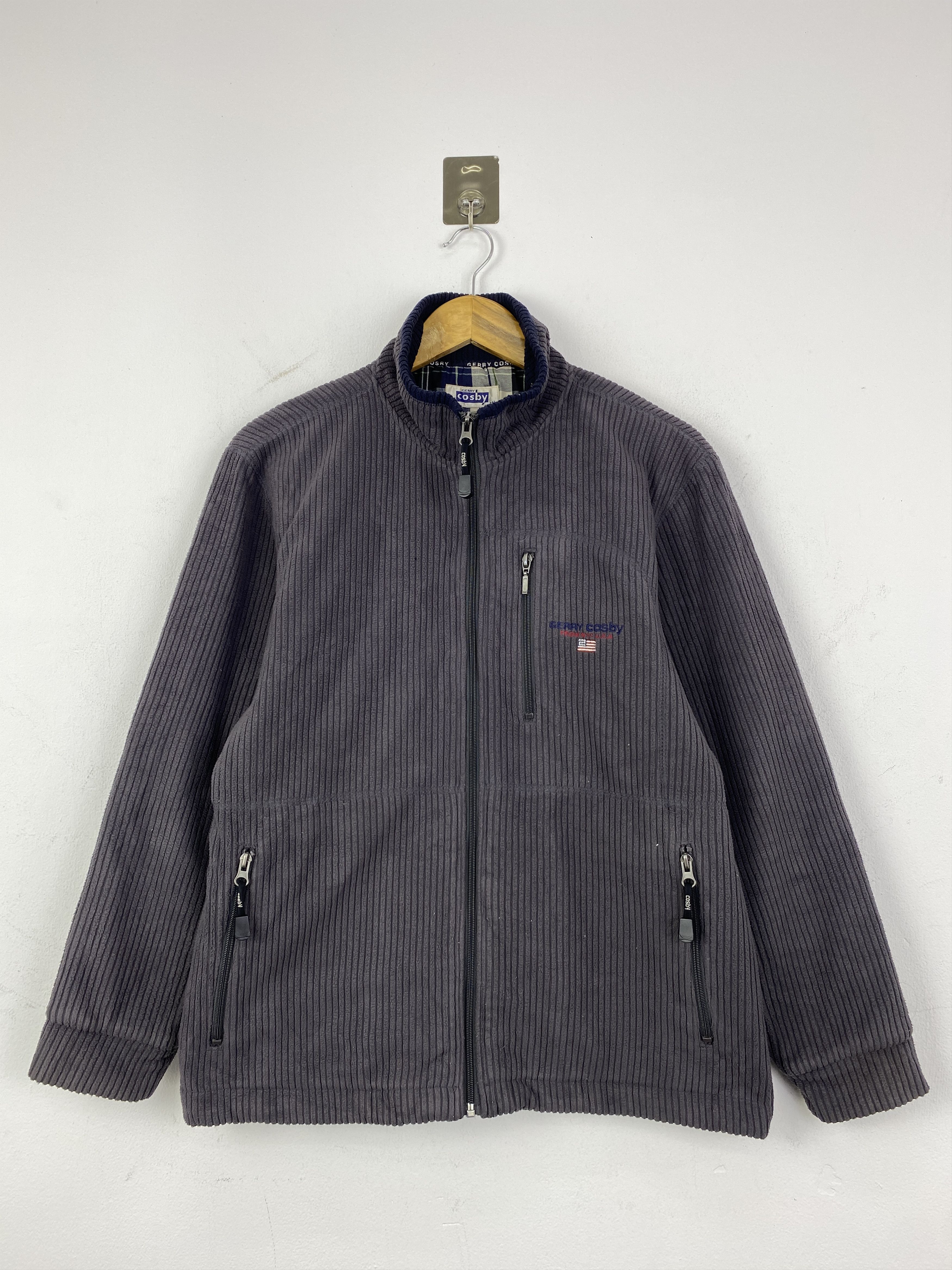 Japanese Brand Vintage 90s Gerry Cosby Ribbed Fleece Jacket Full Zip JA0213 Size US M / EU 48-50 / 2 - 1 Thumbnail