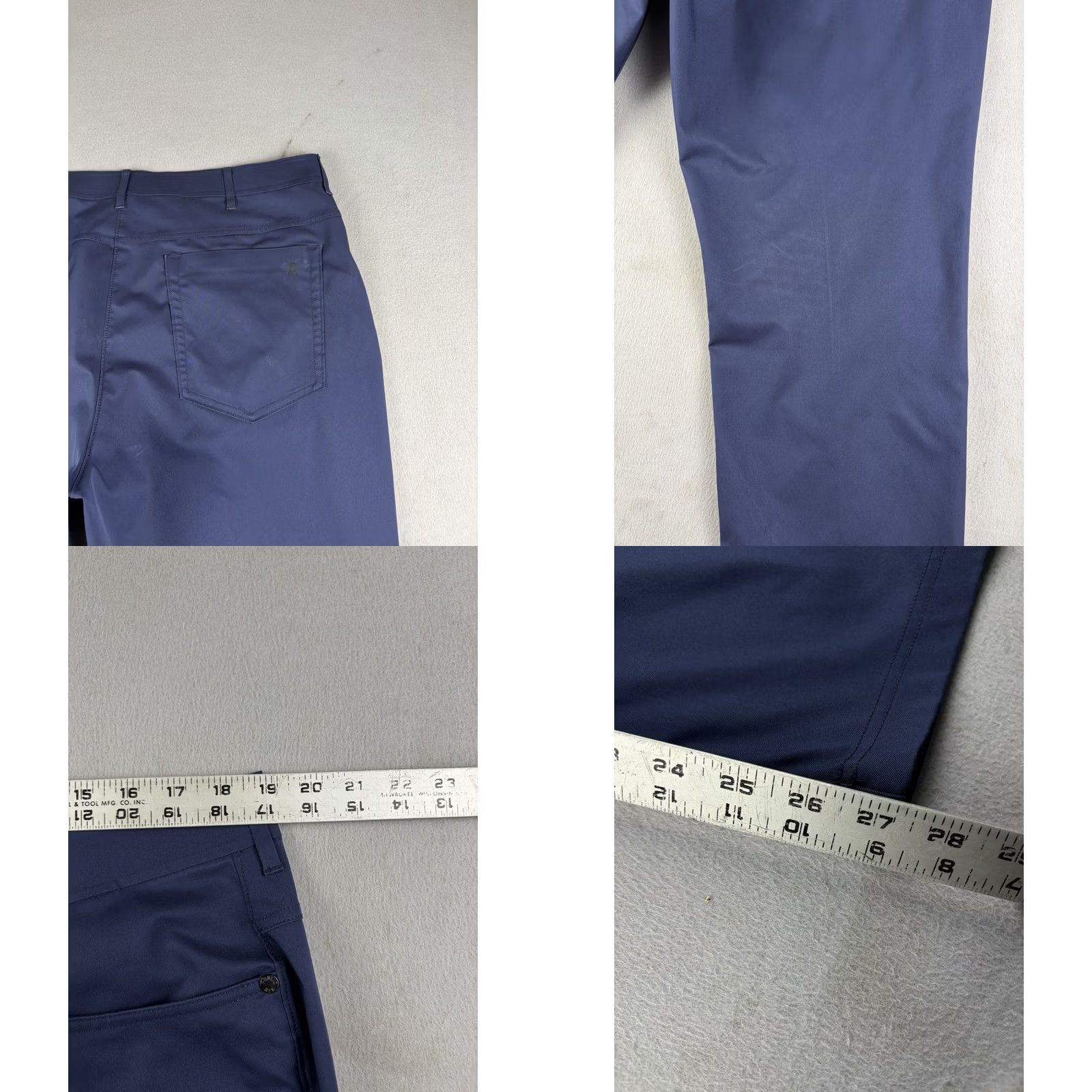 Vintage Public Rec Dealmaker Workday 2.0 Pants Mens 38x27 Blue Slim Tapered 5-Pocket Polyester Chino Golf City Sports Casual Size US 38 / EU 54 - 8 Thumbnail
