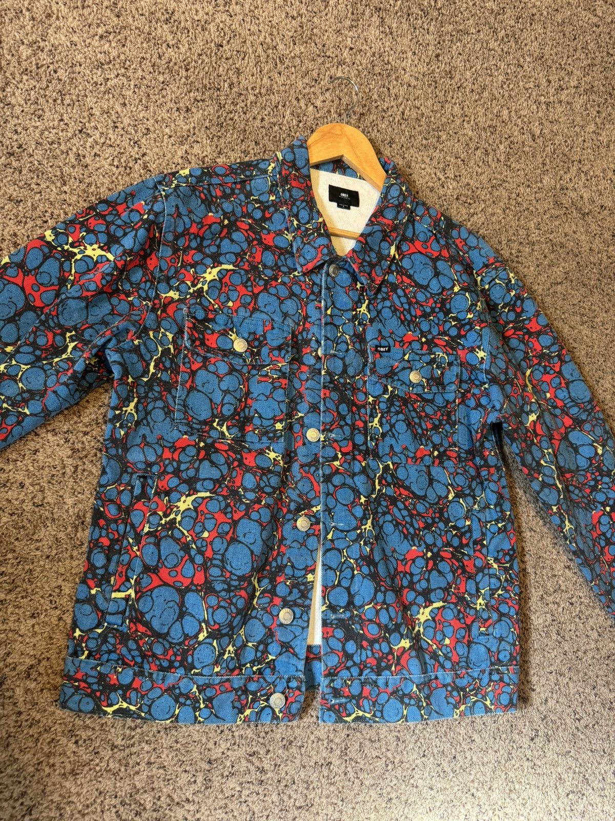 Obey Obey Crush Denim Jean Jacket Size US L / EU 52-54 / 3 - 1 Thumbnail