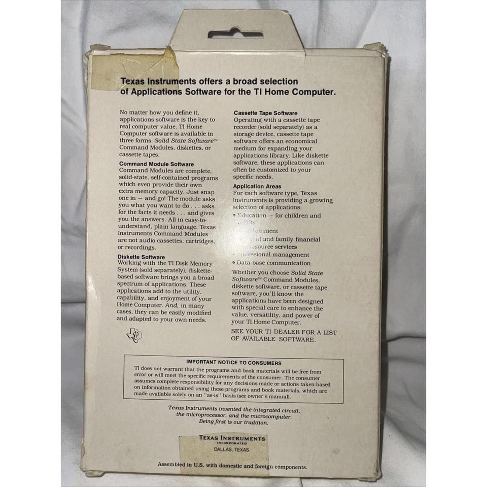 Other Texas Instruments - Chisholm Trail Command Module Ti99 Size ONE SIZE - 2 Thumbnail