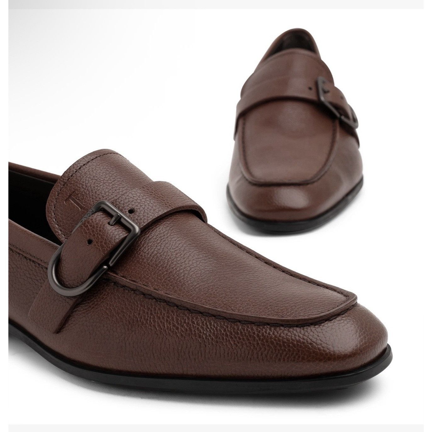 Tod's Tod's Fibbia moccasin Leather Loafers size 7 US color brown Size US 7 / EU 40 - 1 Thumbnail