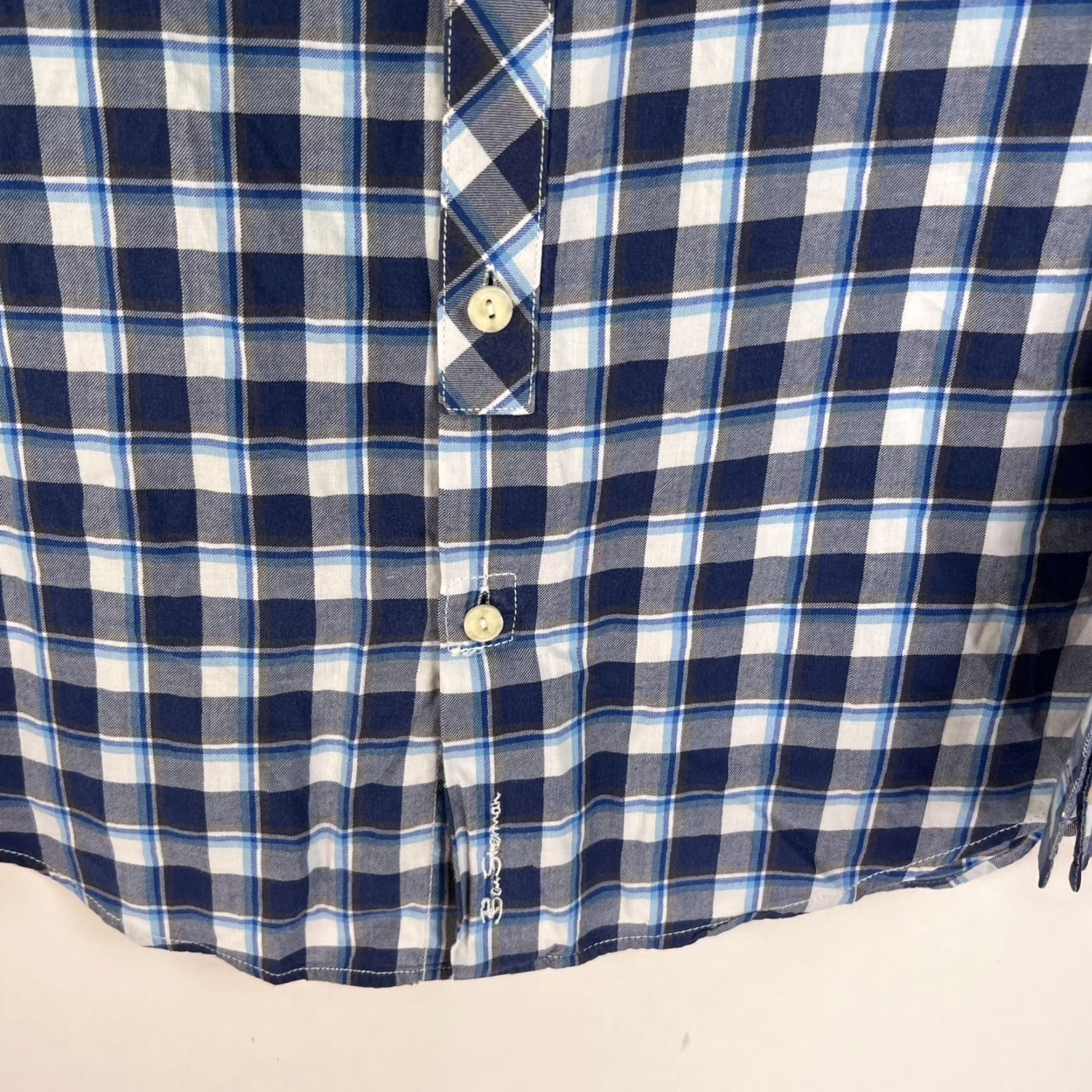 Ben Sherman Ben Sherman Plaid Button-Up Shirt Mens L Blue Long Sleeve Size US L / EU 52-54 / 3 - 2 Thumbnail