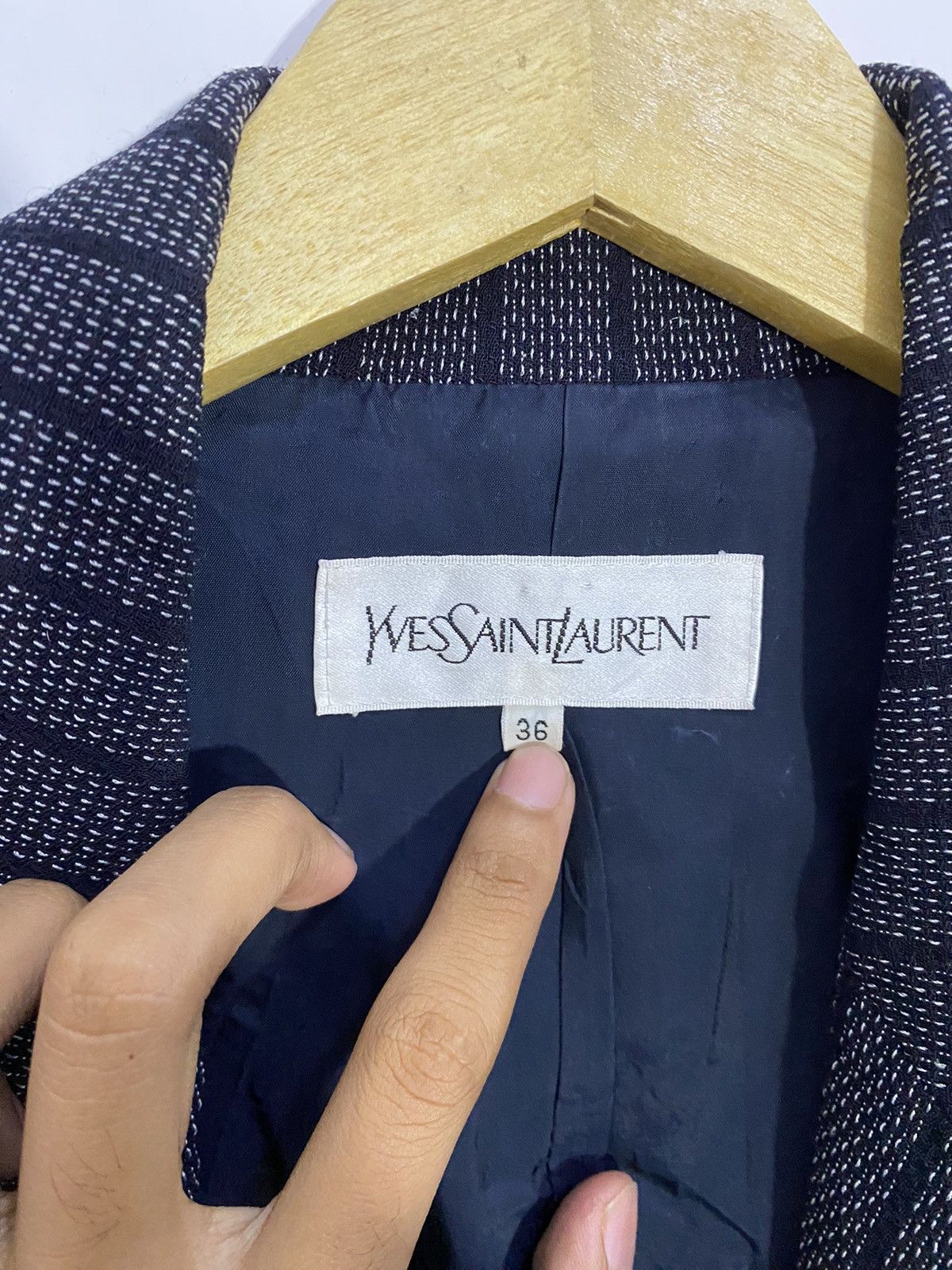 Saint Laurent Paris 💥Grey Stripe💥Yves Saint Laurent Blazer Size M / US 6-8 / IT 42-44 - 8 Thumbnail