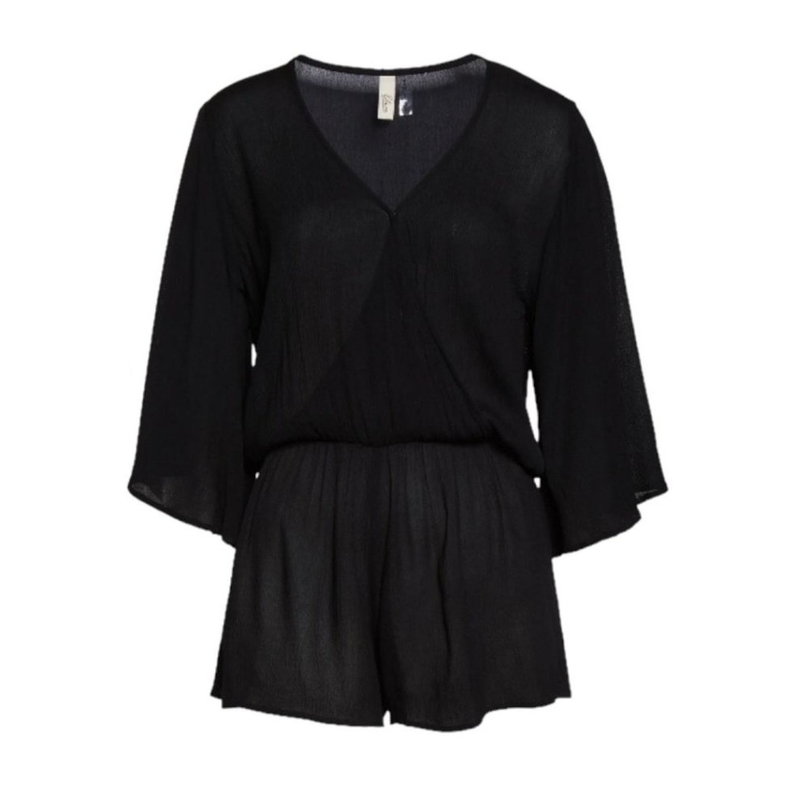 ELAN Elan Black Crepe Romper Size Small NWOT $64 MSRP Size ONE SIZE - 2 Thumbnail