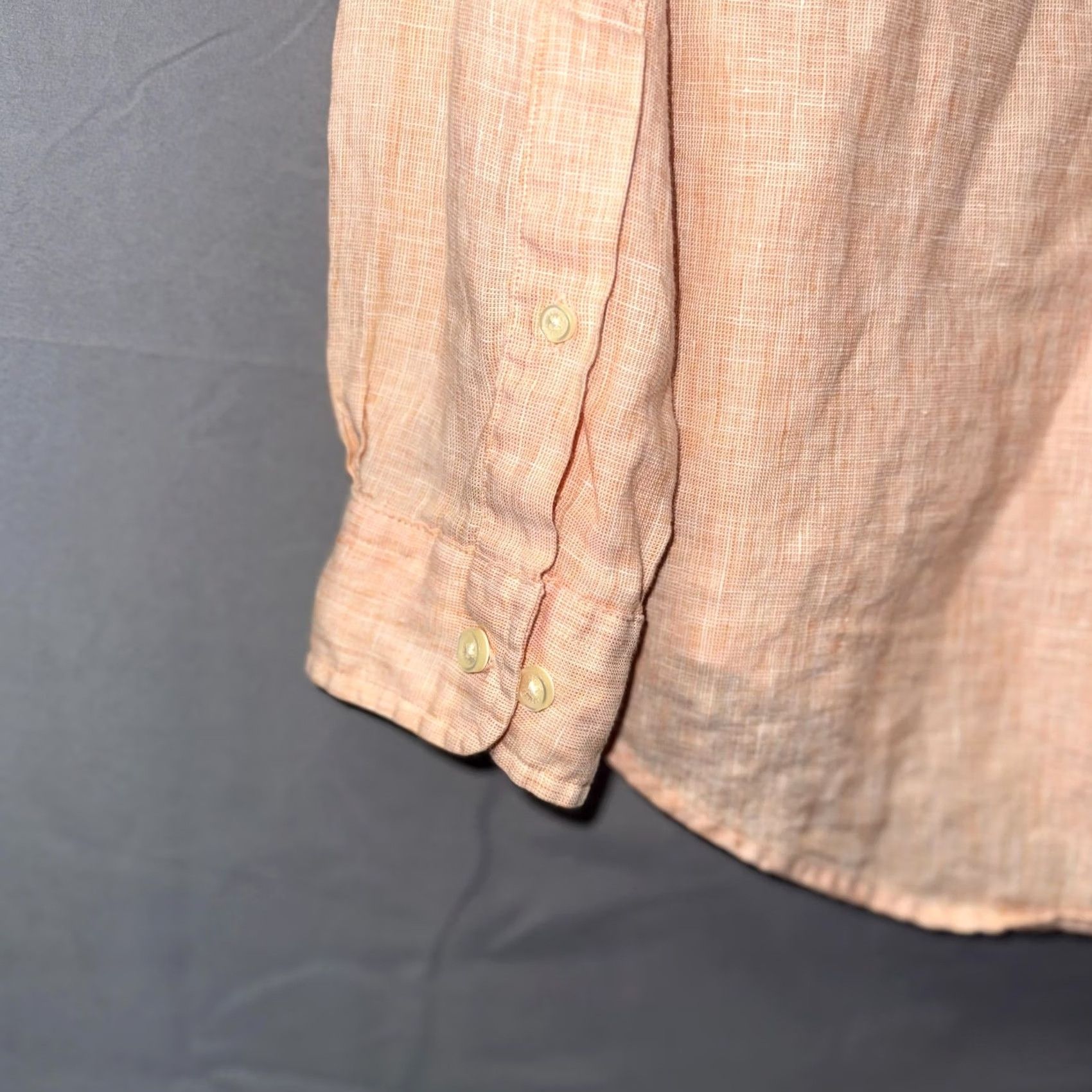 Brooks Brothers Brooks Brothers Shirt Mens Large Peach Irish Linen Slim Fit Button-Down Casual Shirt Size US L / EU 52-54 / 3 - 3 Thumbnail