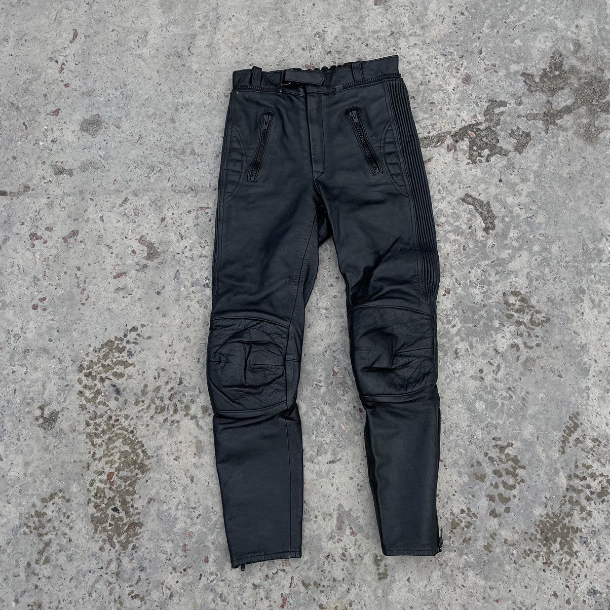 Other Vintage Moto Pants 28 Real Leather 90s Y2K Style USA Size US 28 / EU 44 - 1 Thumbnail