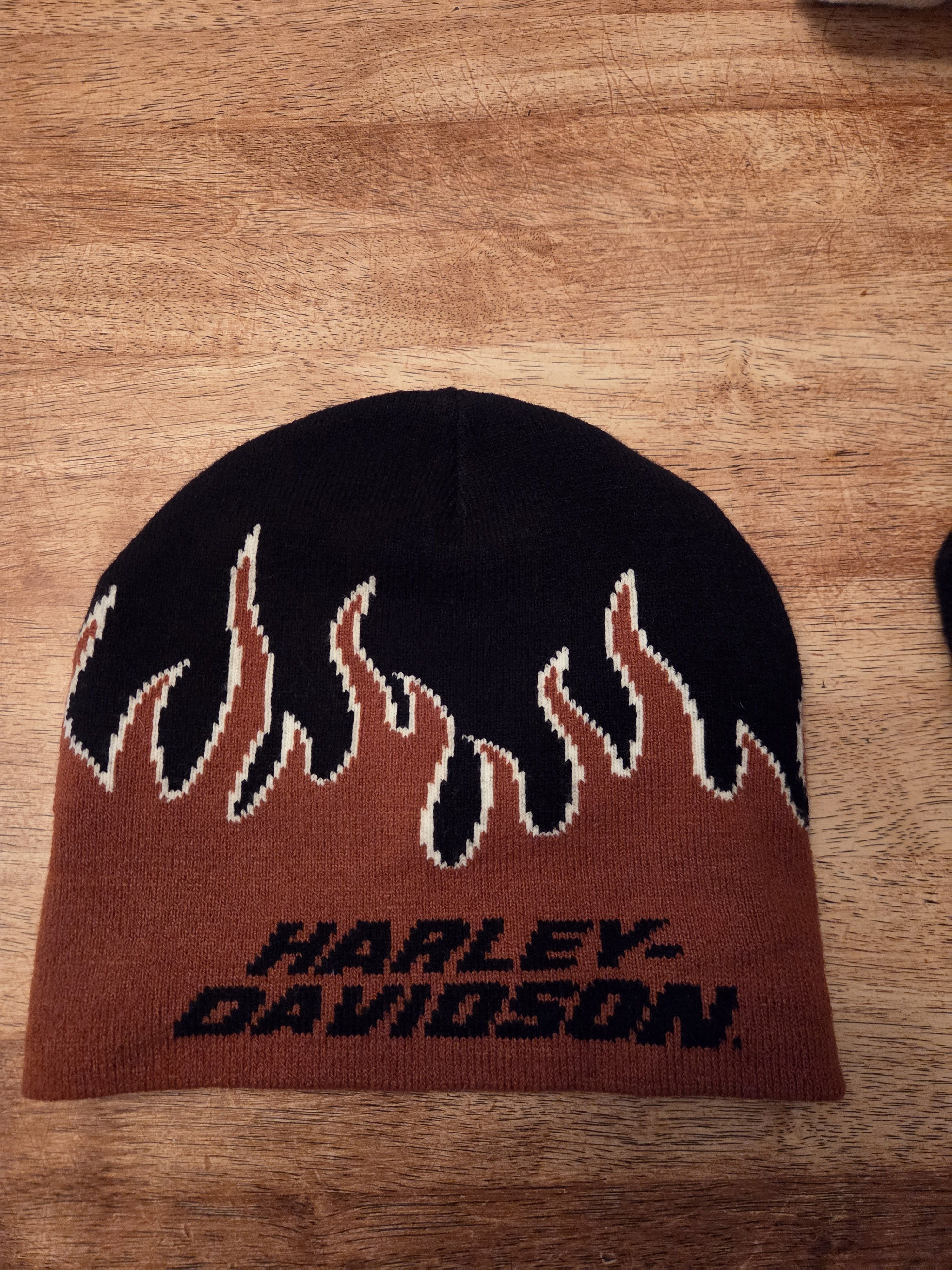 Harley Davidson Flame Beanie (FINAL DROP) Size ONE SIZE - 2 Thumbnail