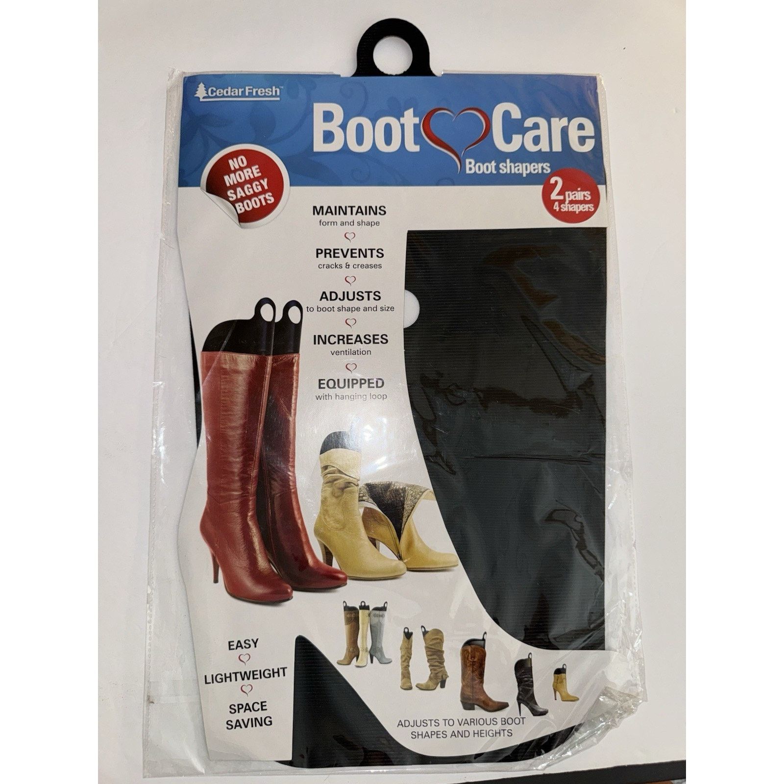 The Unbranded Brand Boot Shapers Cedar Fresh Adjustable Pack Of 4 Black New Size ONE SIZE - 6 Thumbnail