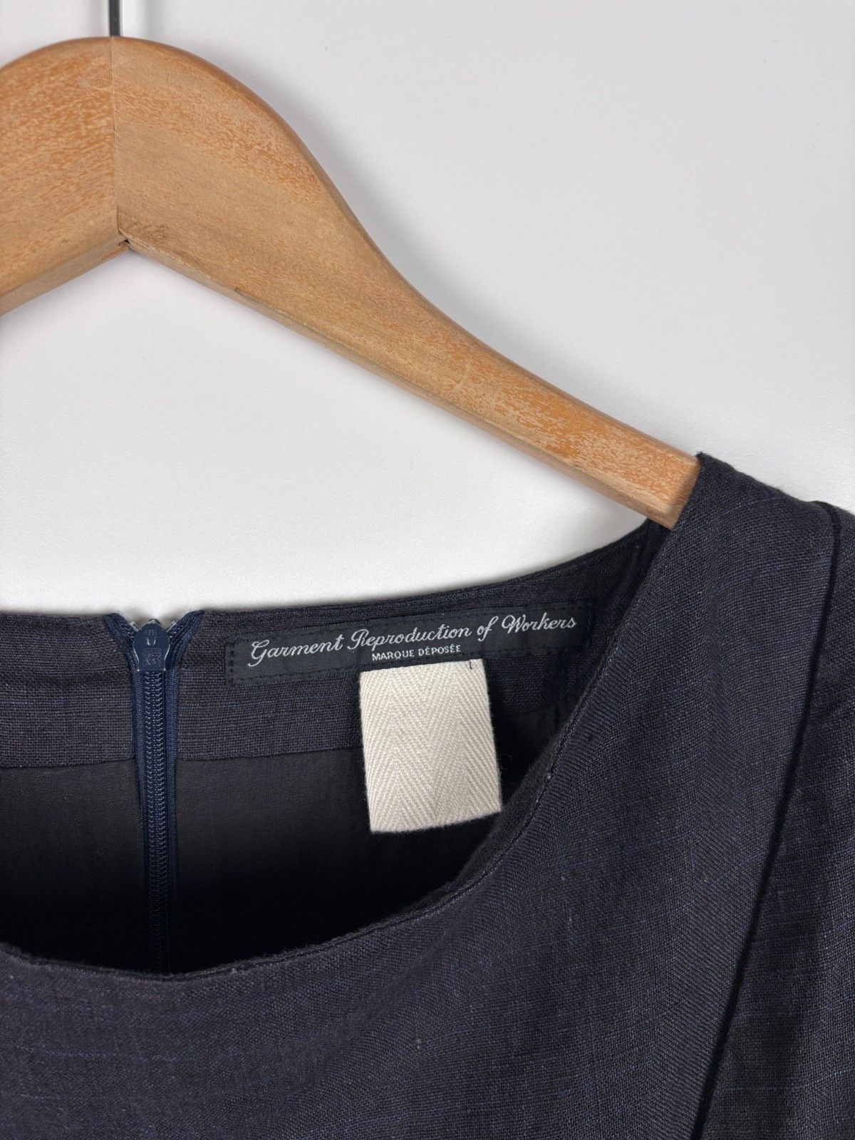 Garment Reproduction of Workers Garment Reproduction Of Workers Linen Dress Black Size ~S Size ONE SIZE - 8 Thumbnail