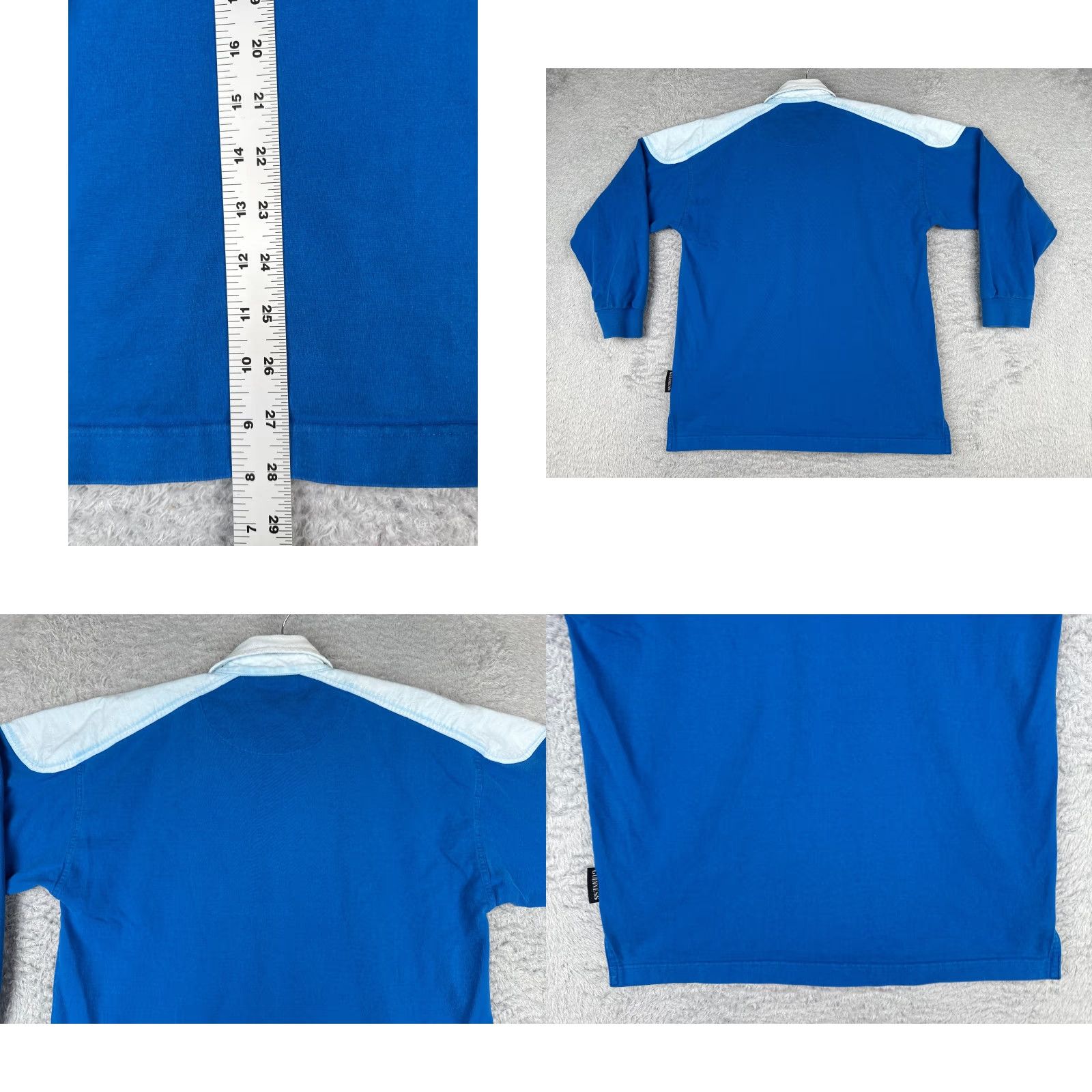 Vintage Guinness Polo Shirt Men's Blue Polo Shirt Adult Large Jersey Cotton Long Sleeve Denim? Size US L / EU 52-54 / 3 - 9 Thumbnail
