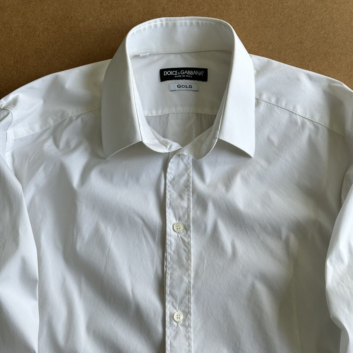 Dolce & Gabbana Vintage Dolce & Gabbana Gold White Classic Button Up Shirt Size US M / EU 48-50 / 2 - 2 Thumbnail