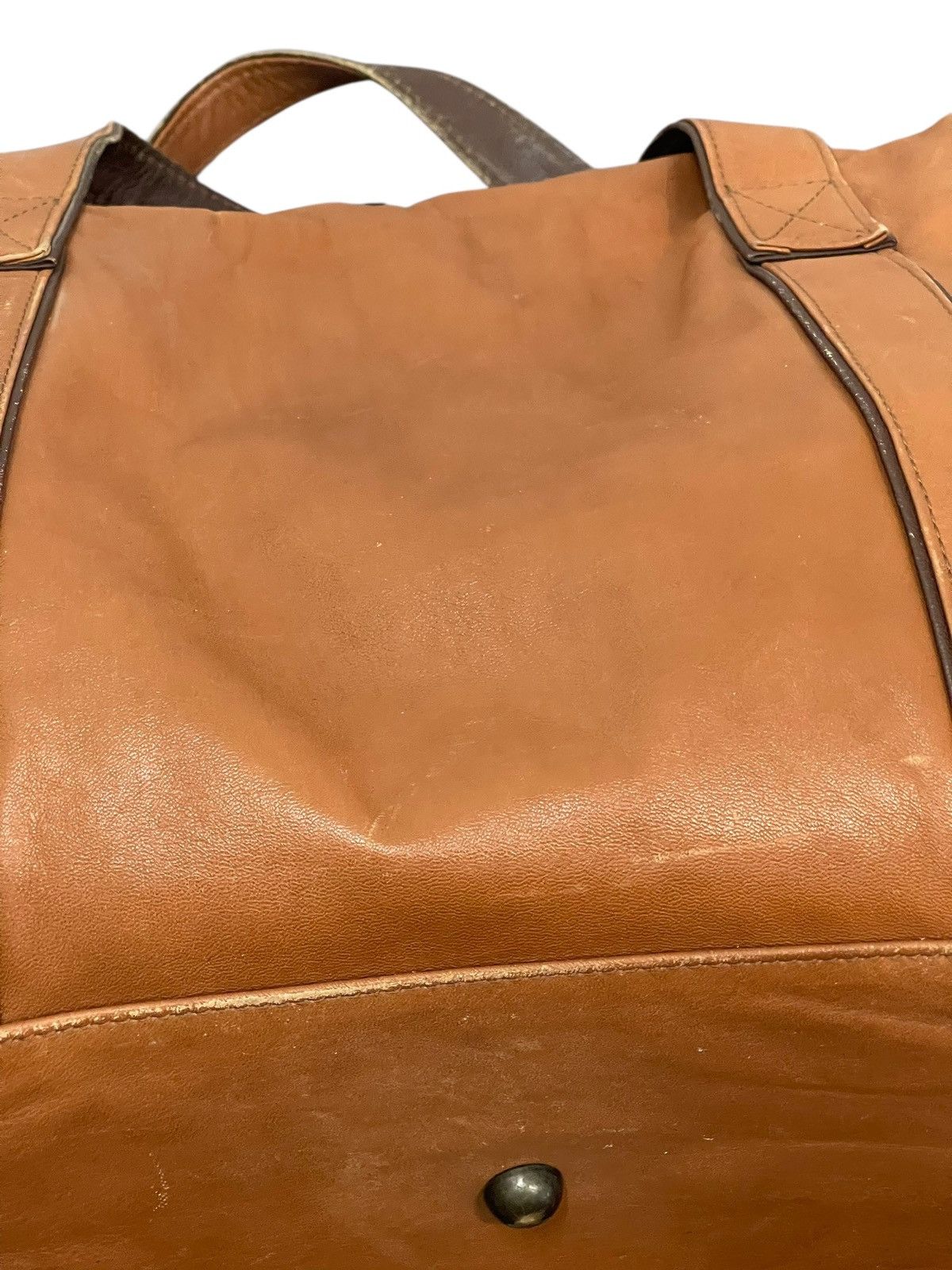 Leather Real Leather Patina Vtg Unknown Japan Duffle Travel Bag 9🟩 Size ONE SIZE - 15 Thumbnail