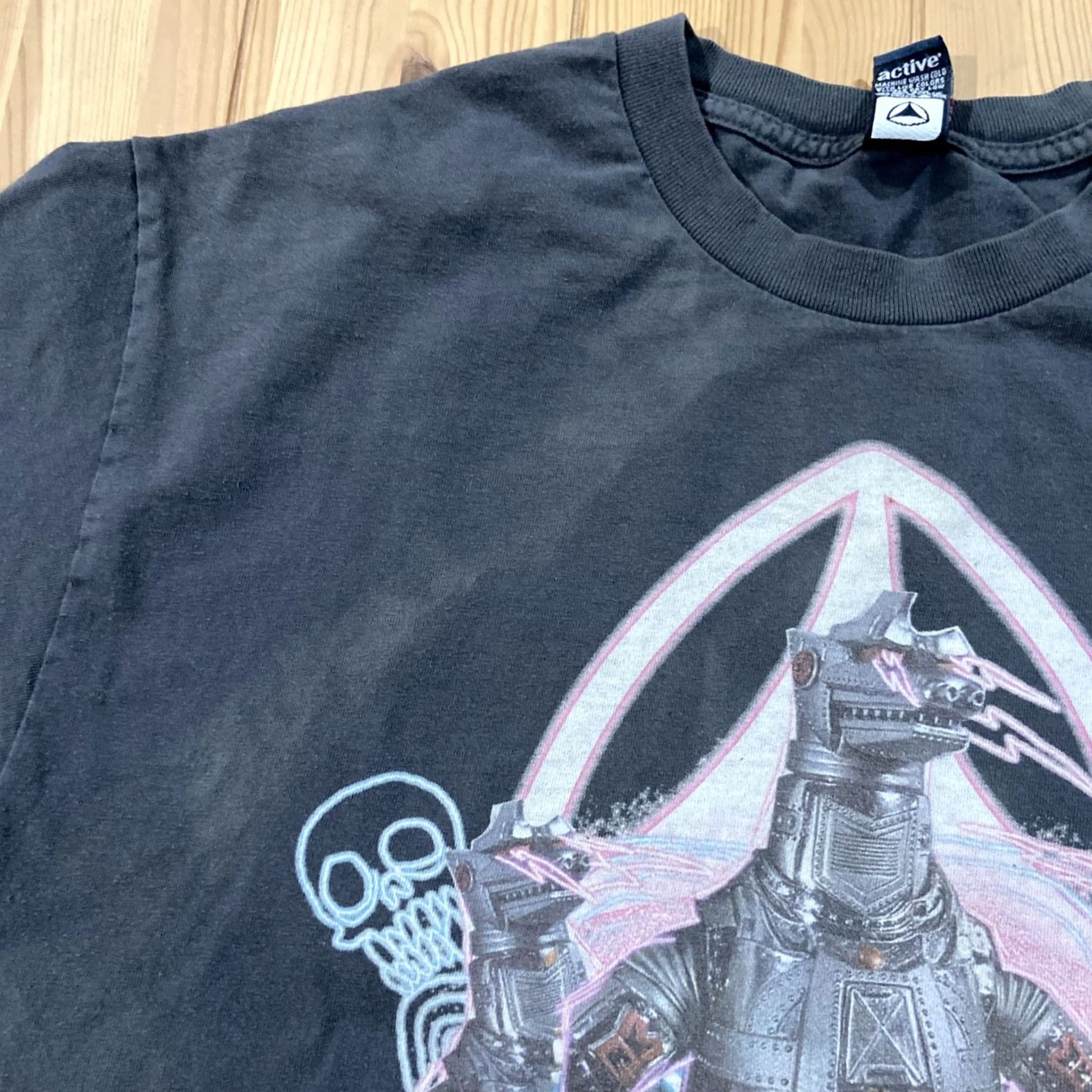 Vintage VINTAGE Mecha Godzilla Shirt Knit Graphic Tee Active Logo Men L Black 2000s Y2K Skate Godzilla 90s Theme Nights Mens Size US L / EU 52-54 / 3 - 2 Thumbnail
