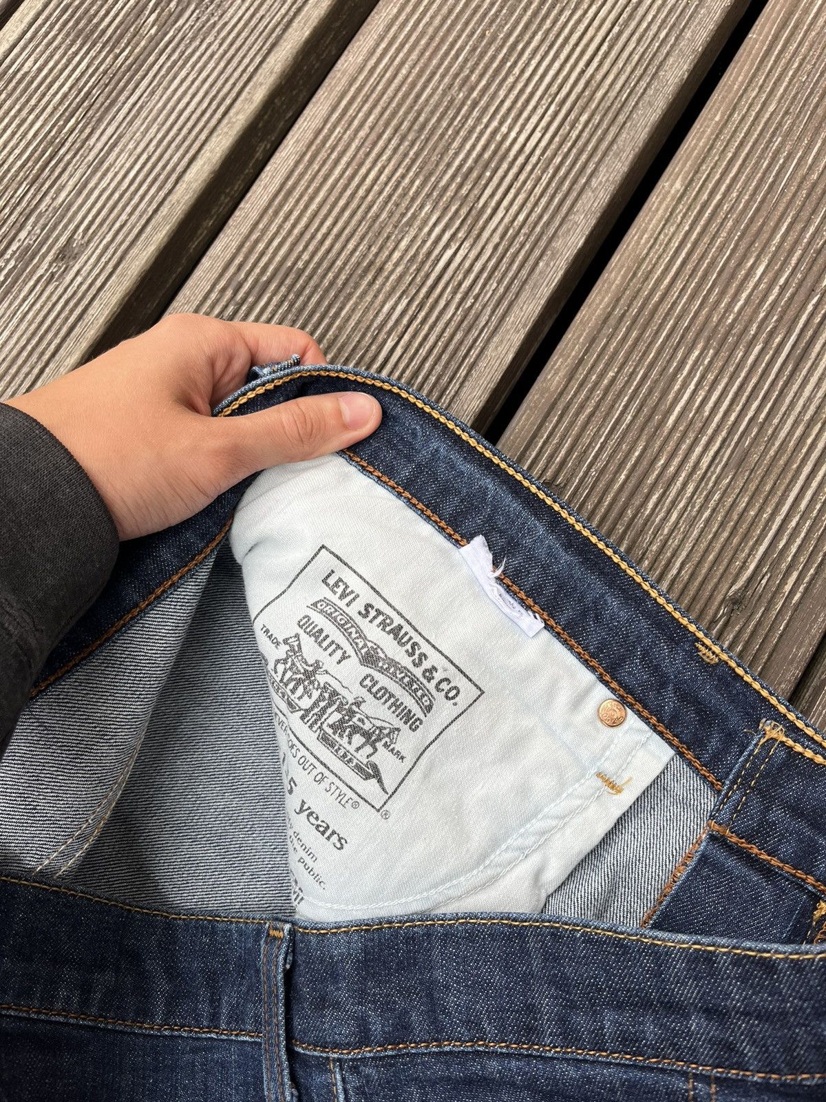 Levi's × Vintage Vintage Beauty Levis Jeans Pants Tab Navy Blue Size US 34 / EU 50 - 10 Thumbnail