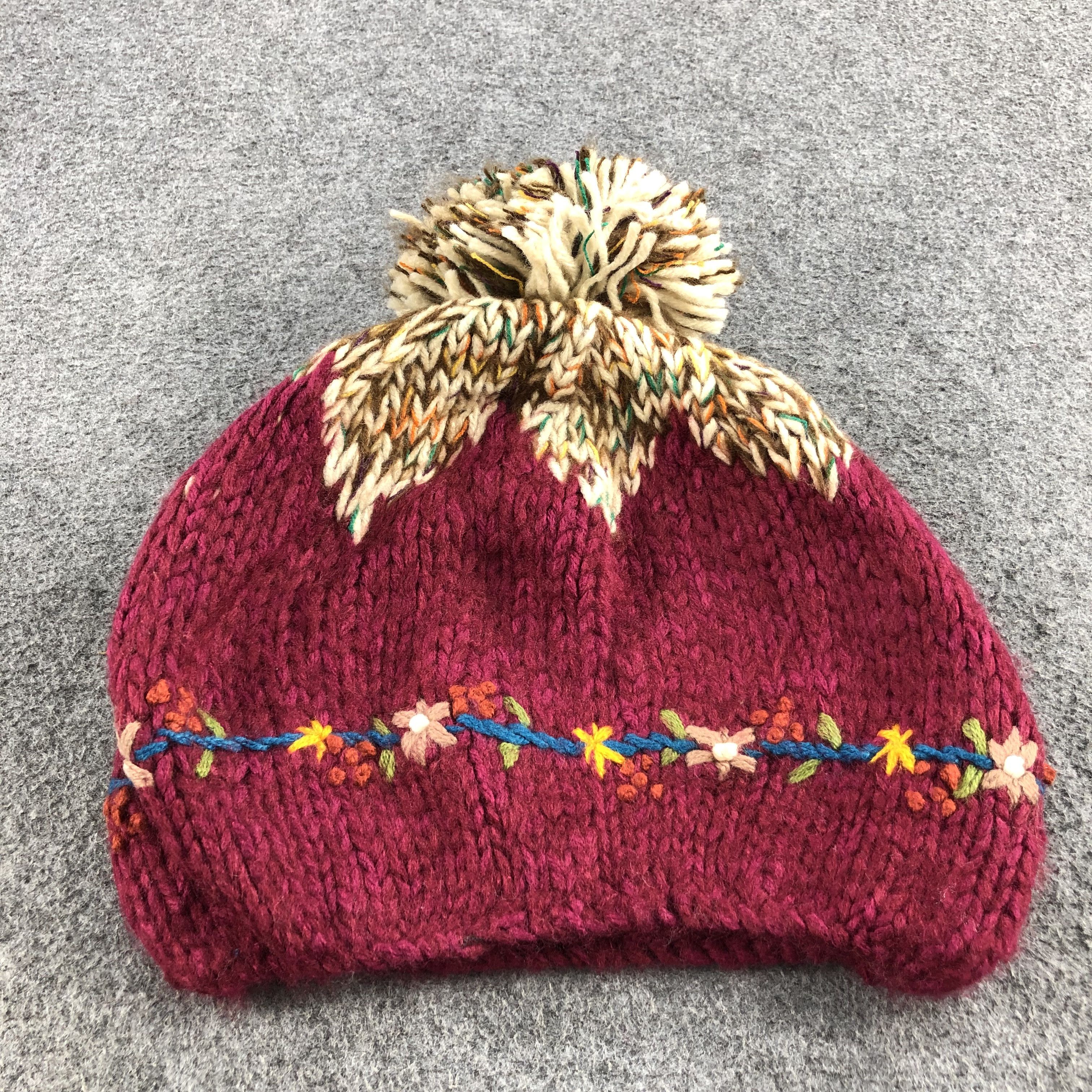 Vintage Unknown Knit Slouchy Bobble Beanie Snowcap Snow Hat B277 Size ONE SIZE - 4 Thumbnail