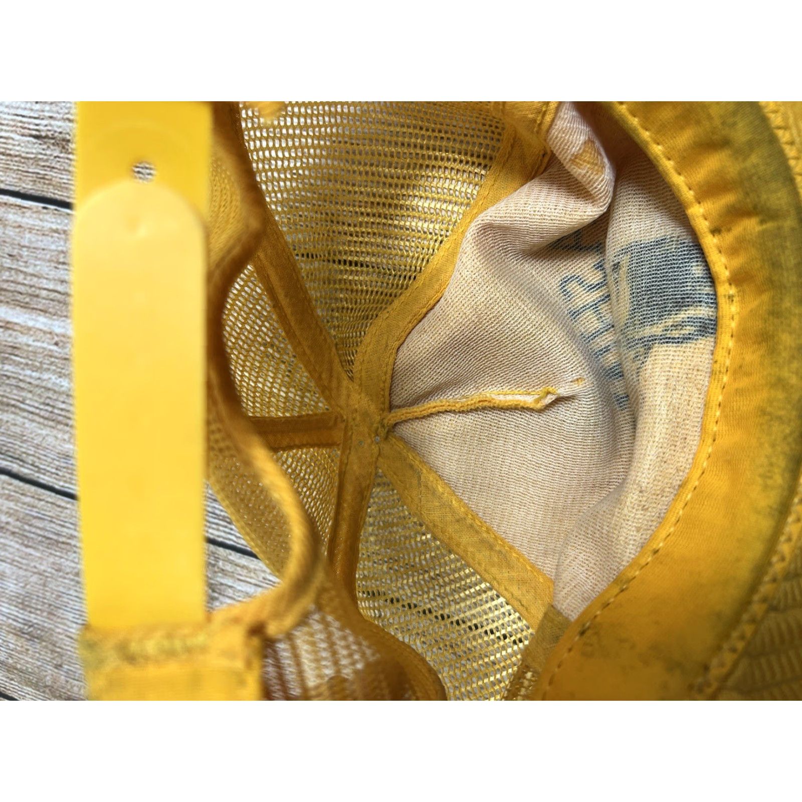 Vintage VINTAGE NRA Donkey Hat Yellow Snapback — Men One Size, Yellow, Foam Missing, Stains, Pre owned Size ONE SIZE - 5 Thumbnail
