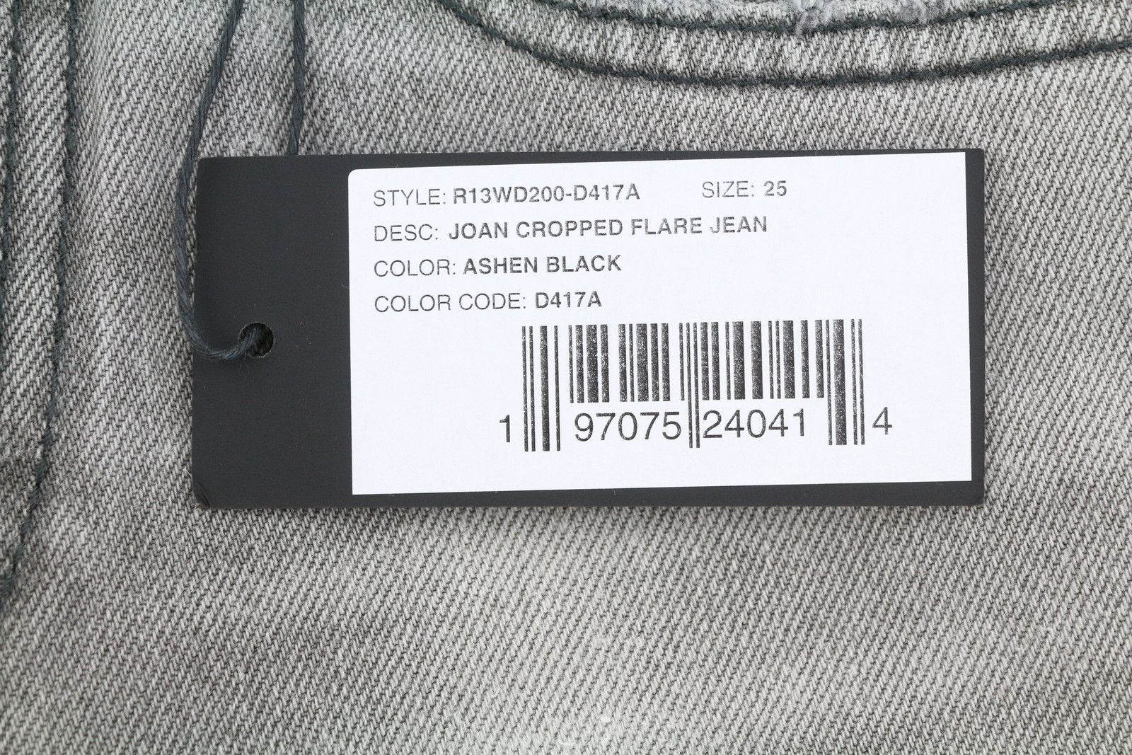 R13 JOAN CROPPED FLARE 25 Ashen Black Jeans 90042 Size 25" / US 0 / IT 36 - 7 Thumbnail