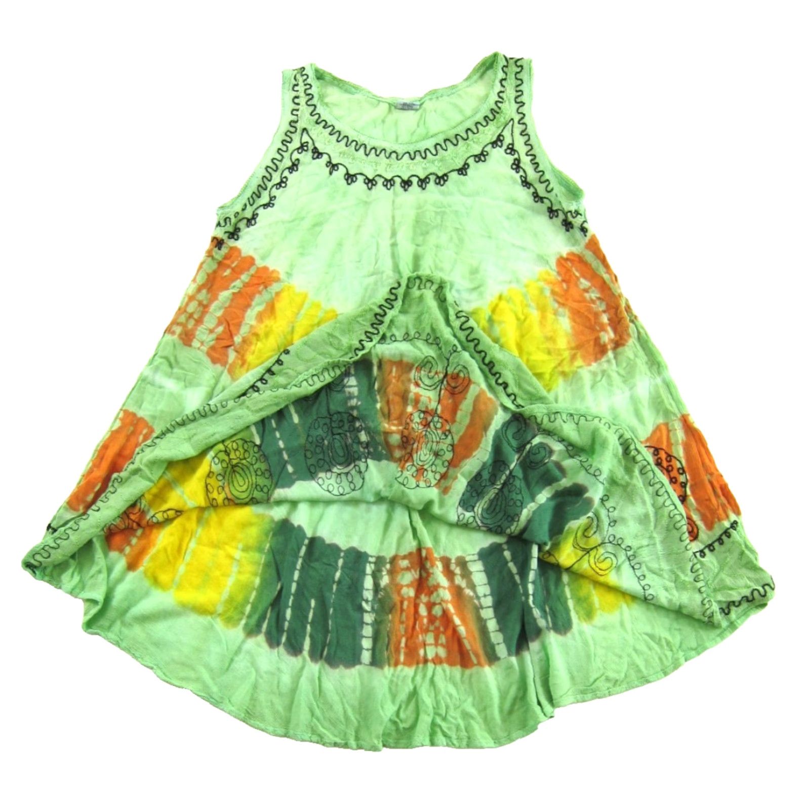 Vintage VINTAGE SHORELINE Dress Shirt Hippie 100% Rayon Green Tie Dye M-L Women's Midi Tunic Tank Size M / US 6-8 / IT 42-44 - 5 Thumbnail