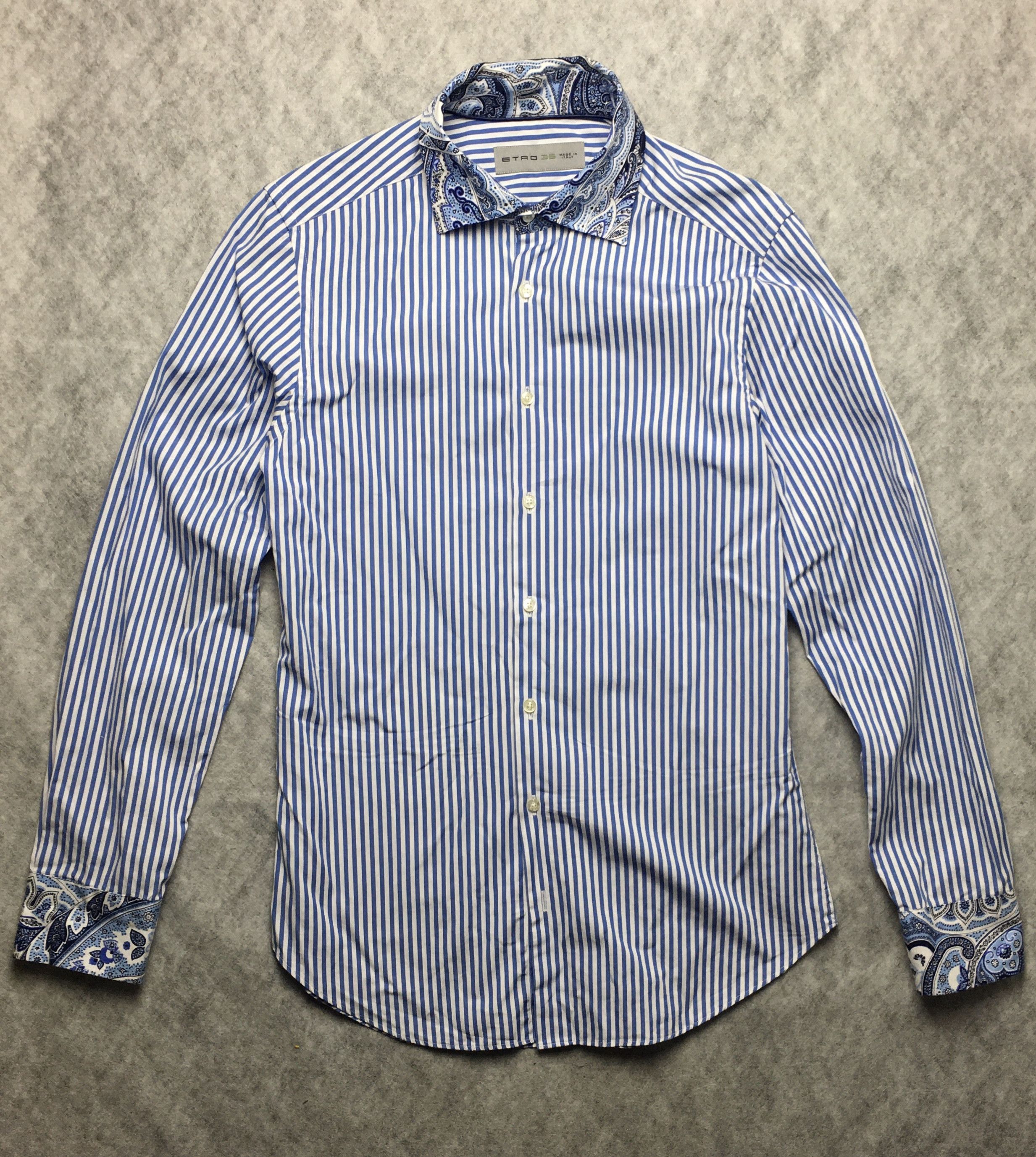 Etro ETRO Milano Paisley Design Striped Mens Shirt IT 39 Size US M / EU 48-50 / 2 - 1 Thumbnail