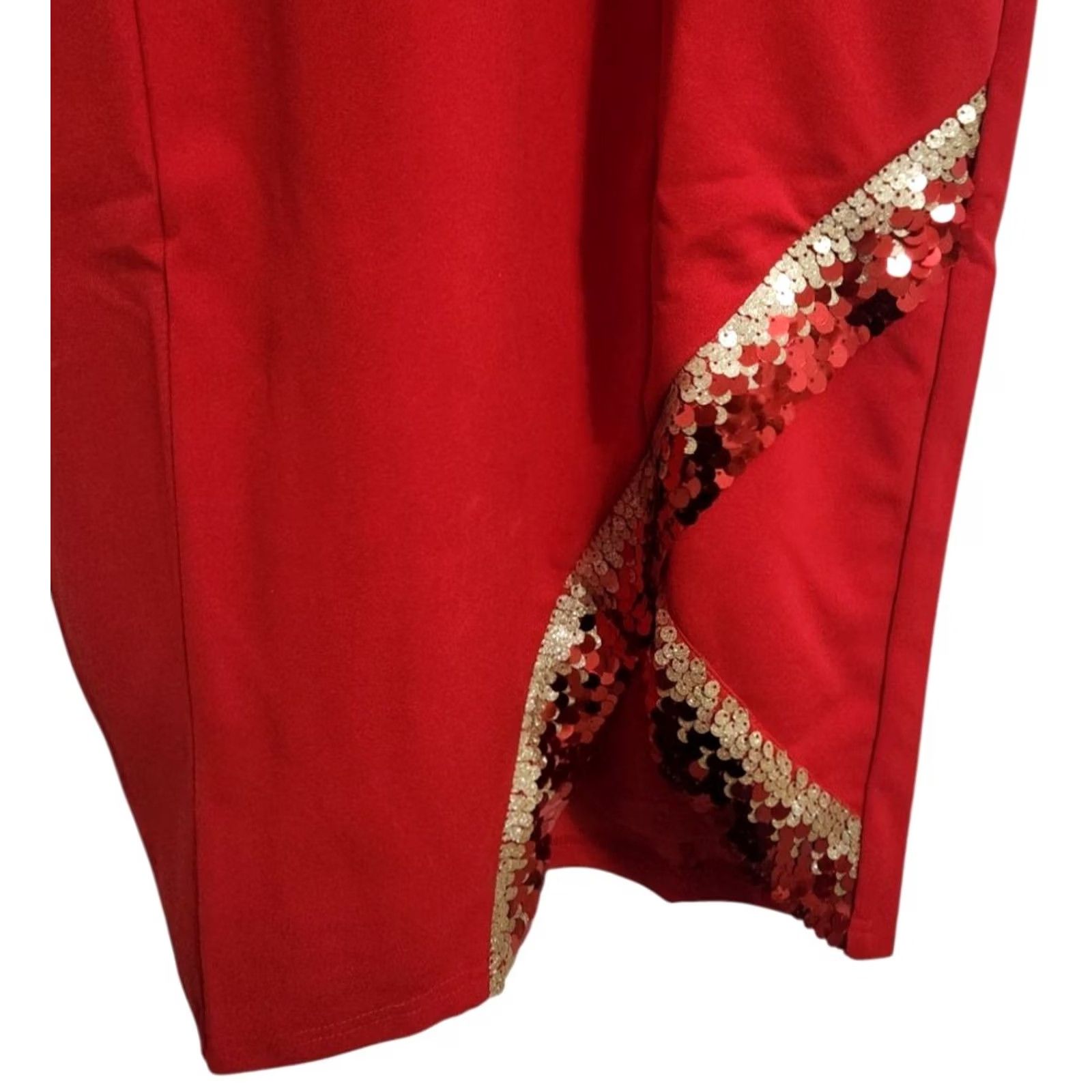 Vintage NY&C Womens L Sequin Trim Shift Tank Dress Red Sleeveless Lined New York Size L / US 10 / IT 46 - 4 Thumbnail