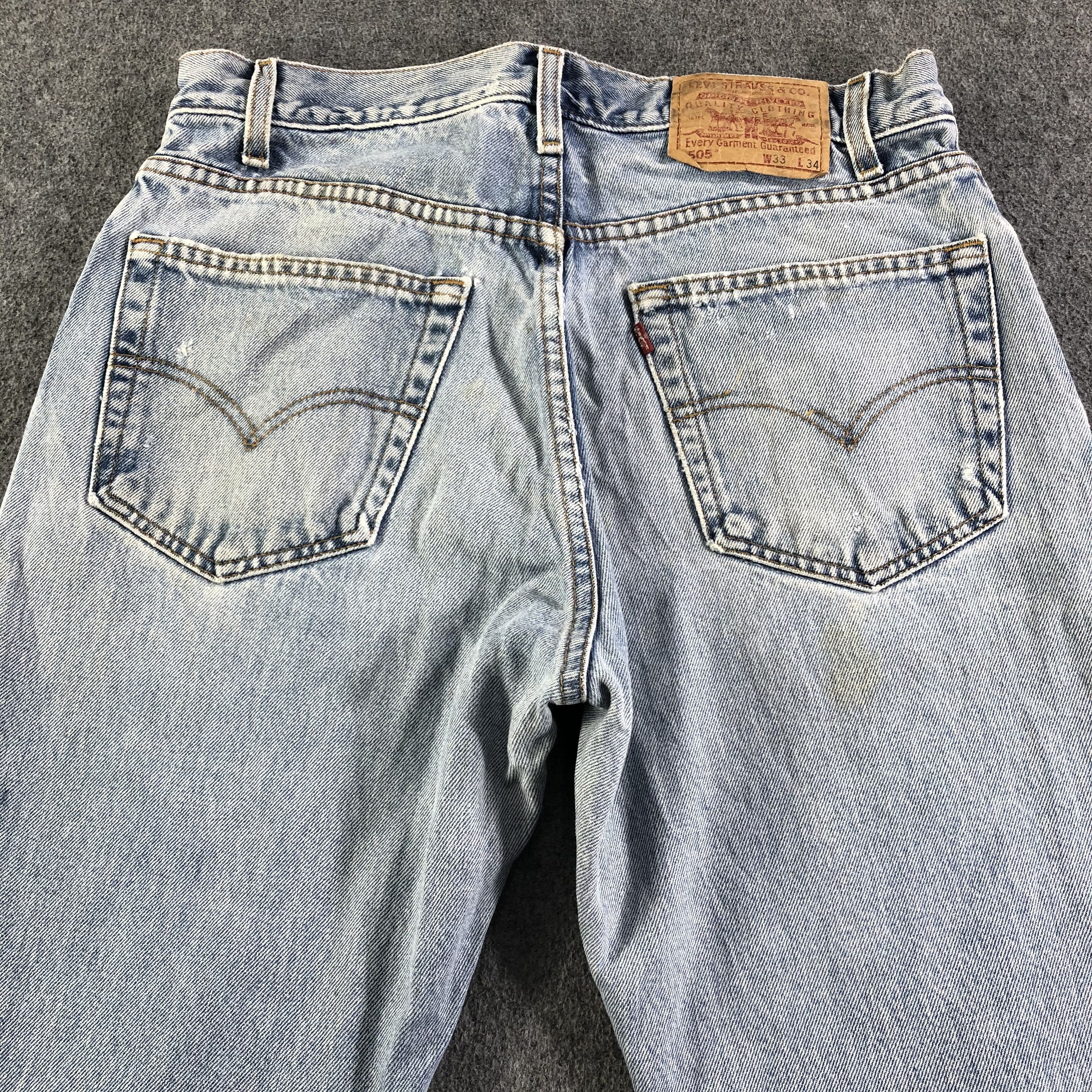 Levi's 90s Vintage Blue Wash Levis 505 Jeans-J3165 Size US 33 - 4 Thumbnail