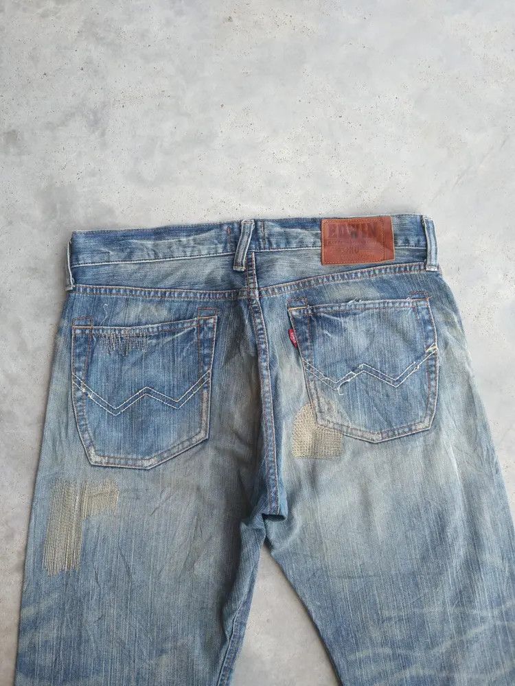 Edwin Vintage Japanese Brand Edwin Distressed Jeans 34x32 Size US 34 / EU 50 - 3 Thumbnail