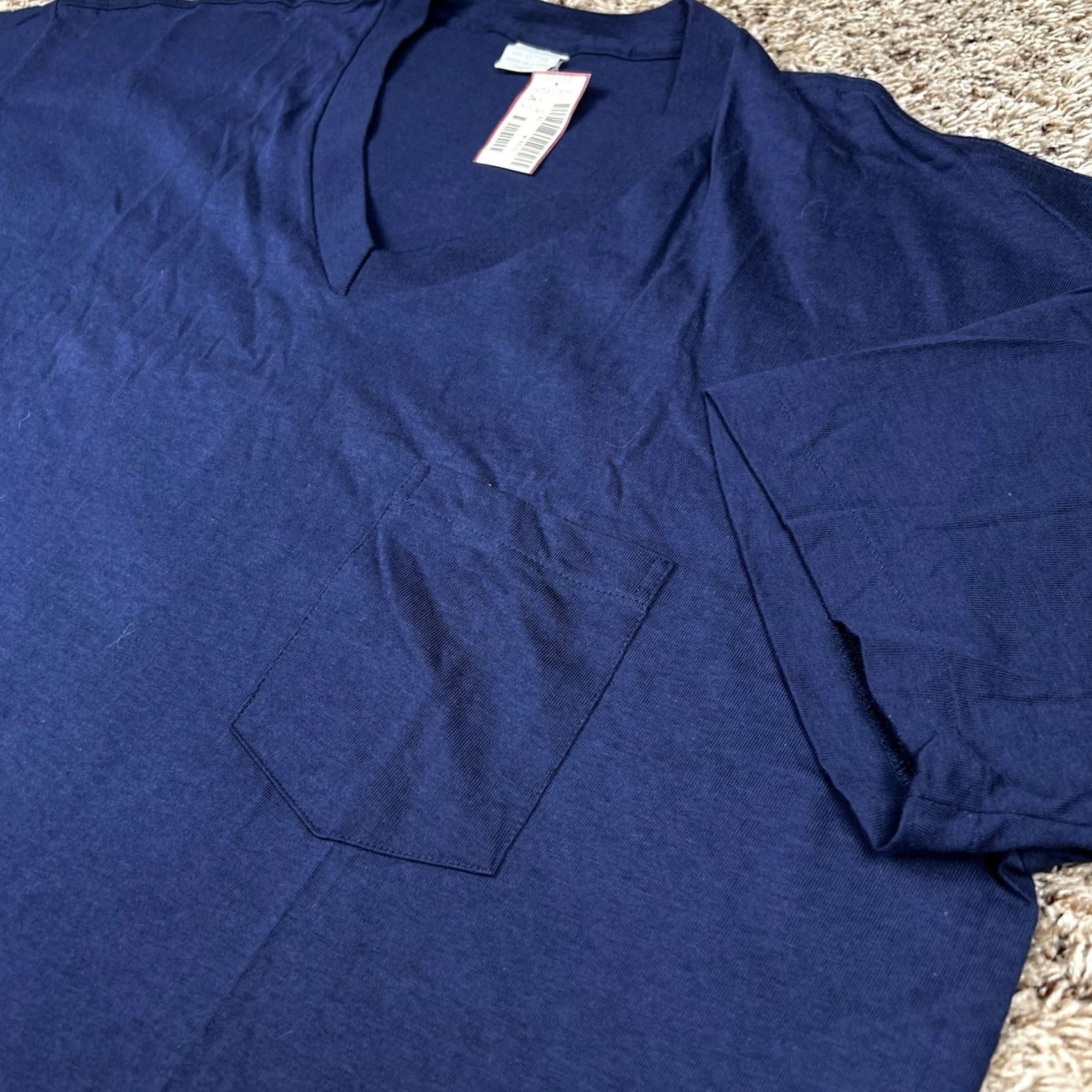 Sears VINTAGE The Mens Store T-Shirt Blue 90s Selvedge Pocket V-Neck XL Tall Big & Tall Mens Shirts Size US XL / EU 56 / 4 - 4 Thumbnail