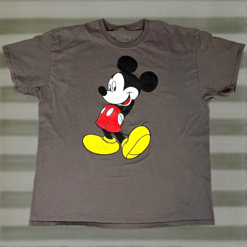 Disney Disney Mickey Mouse Graphic T-Shirt Unisex Adult XL Gray Short Sleeve Crew Neck Cotton Size XL Size US XL / EU 56 / 4 - 1 Thumbnail