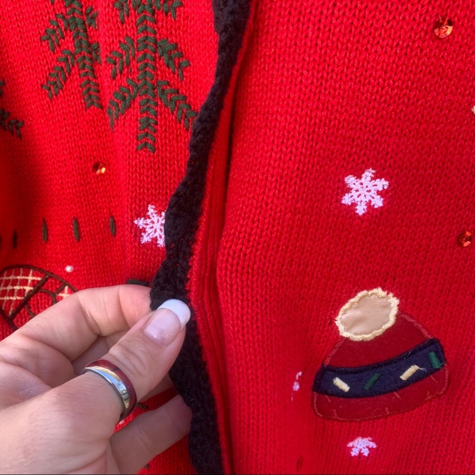 Vintage Vintage Basic Editions knit ugly Christmas cardigan SMALL Size S / US 4 / IT 40 - 5 Thumbnail