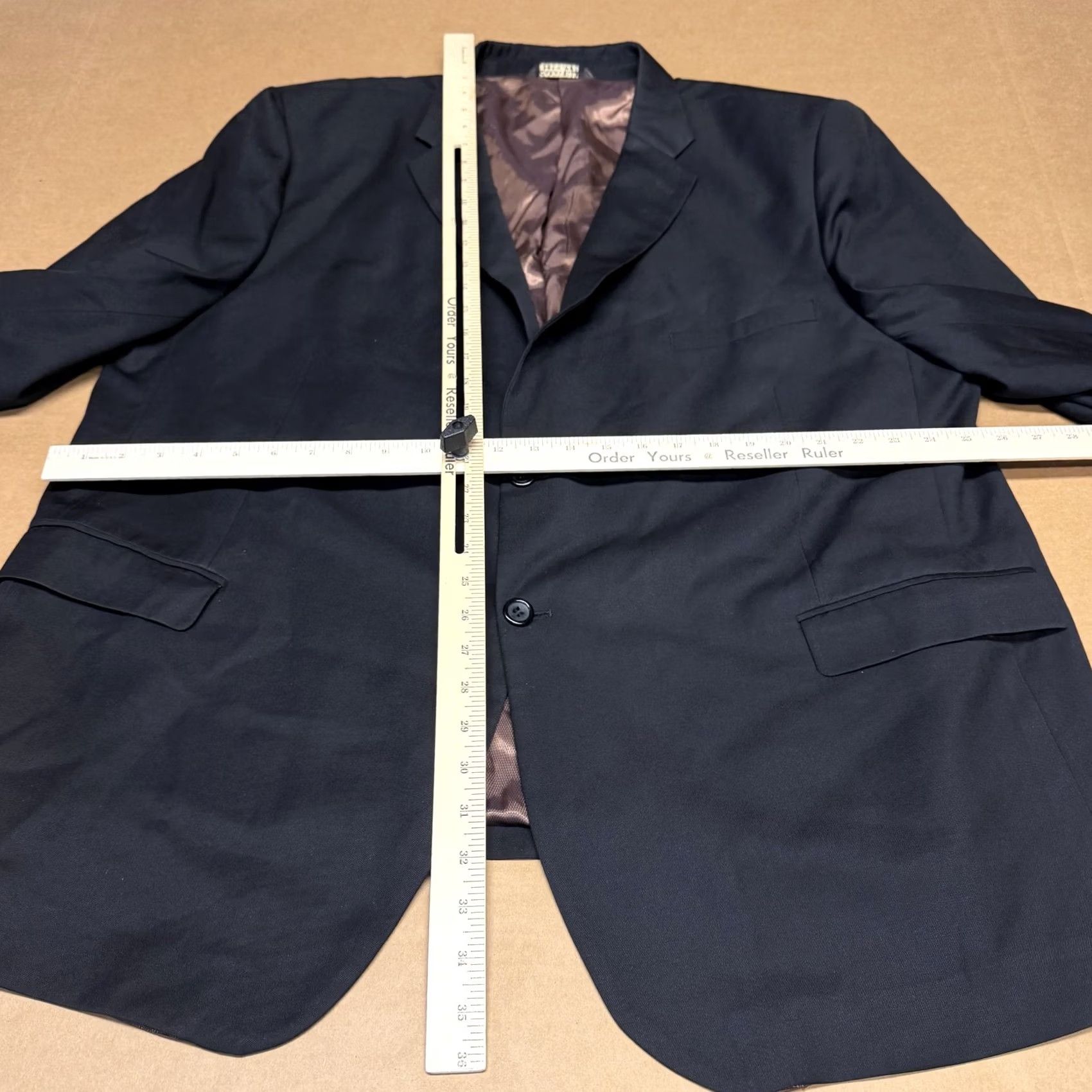 Vintage Caravelli Mens Black 54 2 Button Notch Lapel Classic Sport Coat Jacket Size US L / EU 52-54 / 3 - 6 Thumbnail