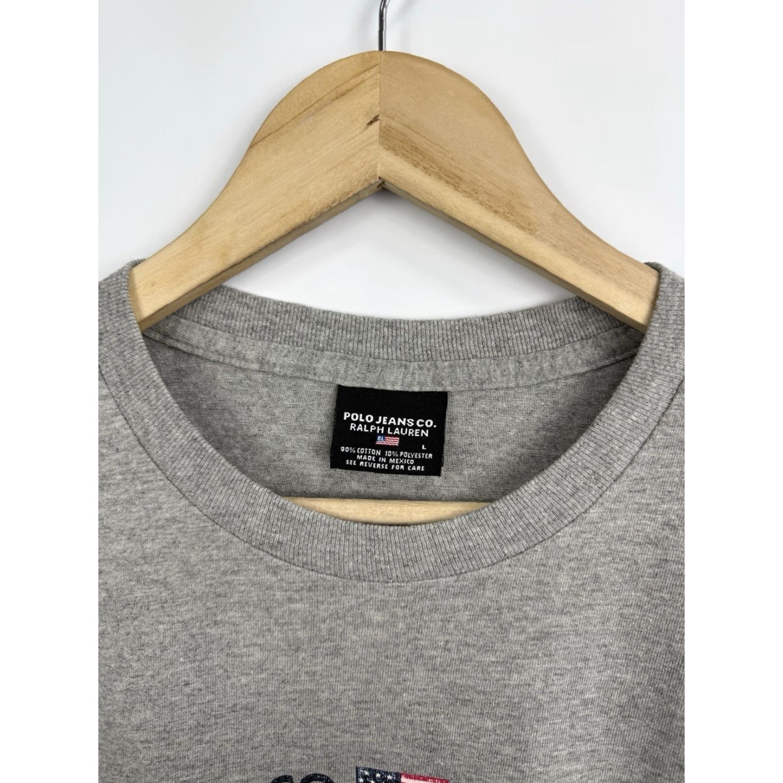 Ralph Lauren VINTAGE Polo Ralph Lauren USA Flag T-Shirt Retro Gray L Mens Tee Size US L / EU 52-54 / 3 - 5 Thumbnail