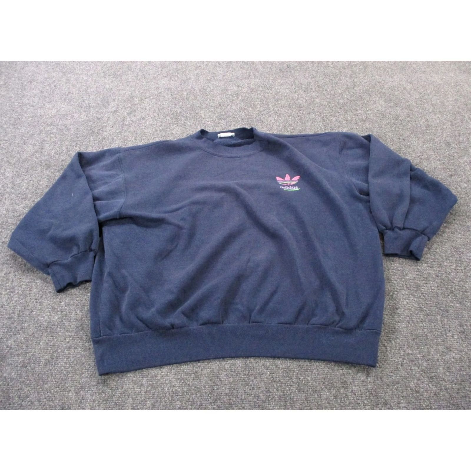 Adidas VINTAGE Adidas Sweatshirt Womens M Blue Pullover Embroidered Logo USA Made 80s Size M / US 6-8 / IT 42-44 - 2 Thumbnail